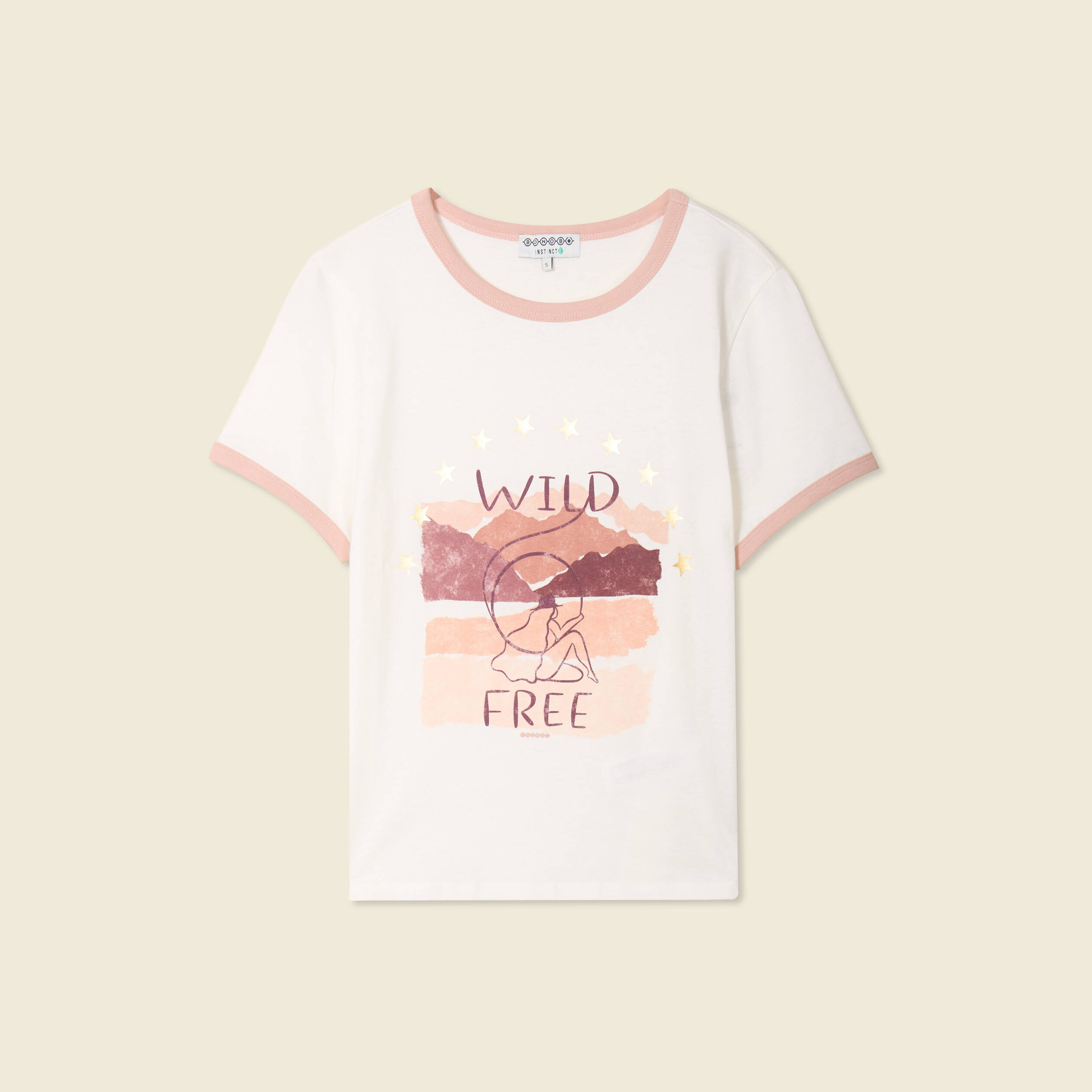 t shirt manches courtes ivoire femme T-shirt manches courtes ivoire femme