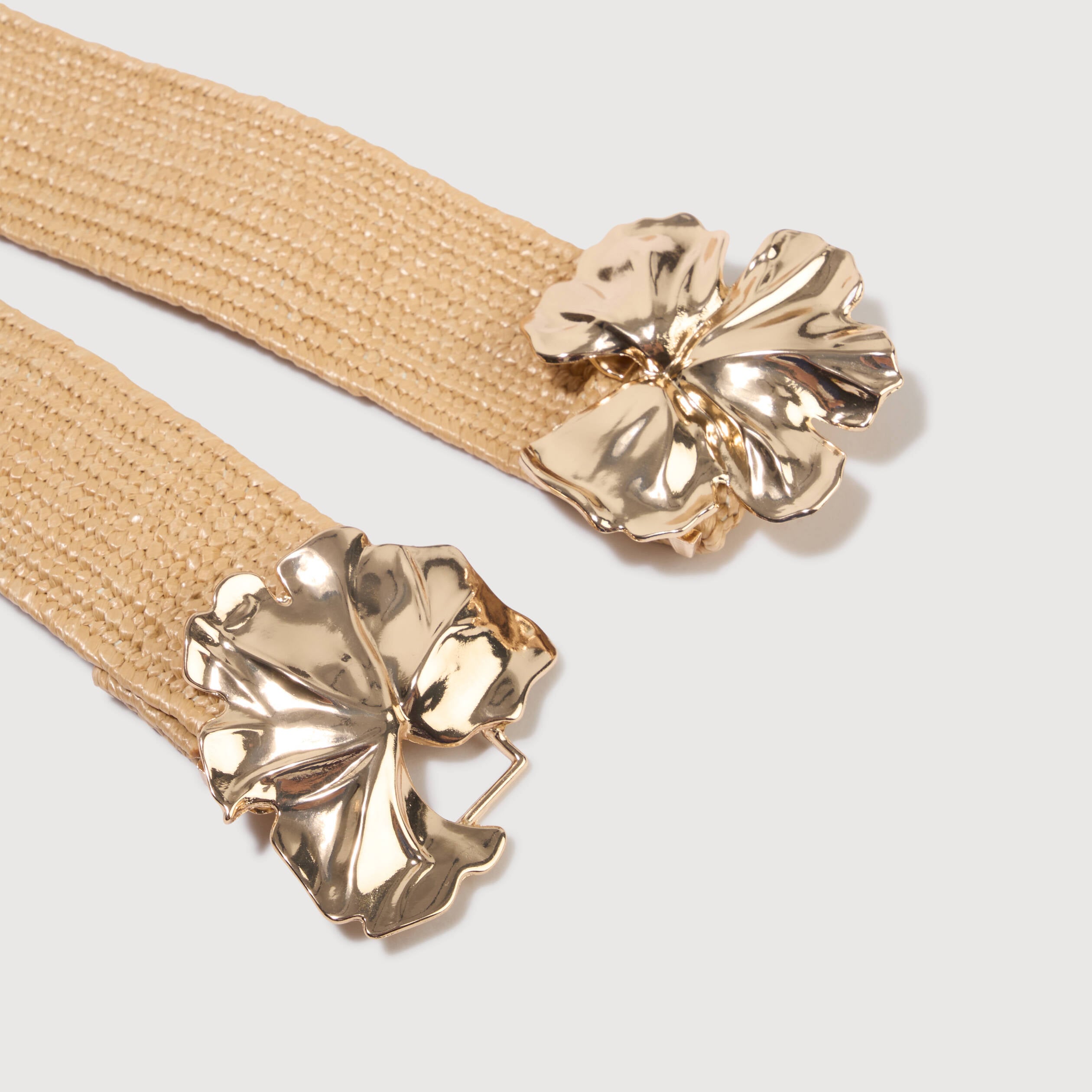 Ceinture fine beige femme