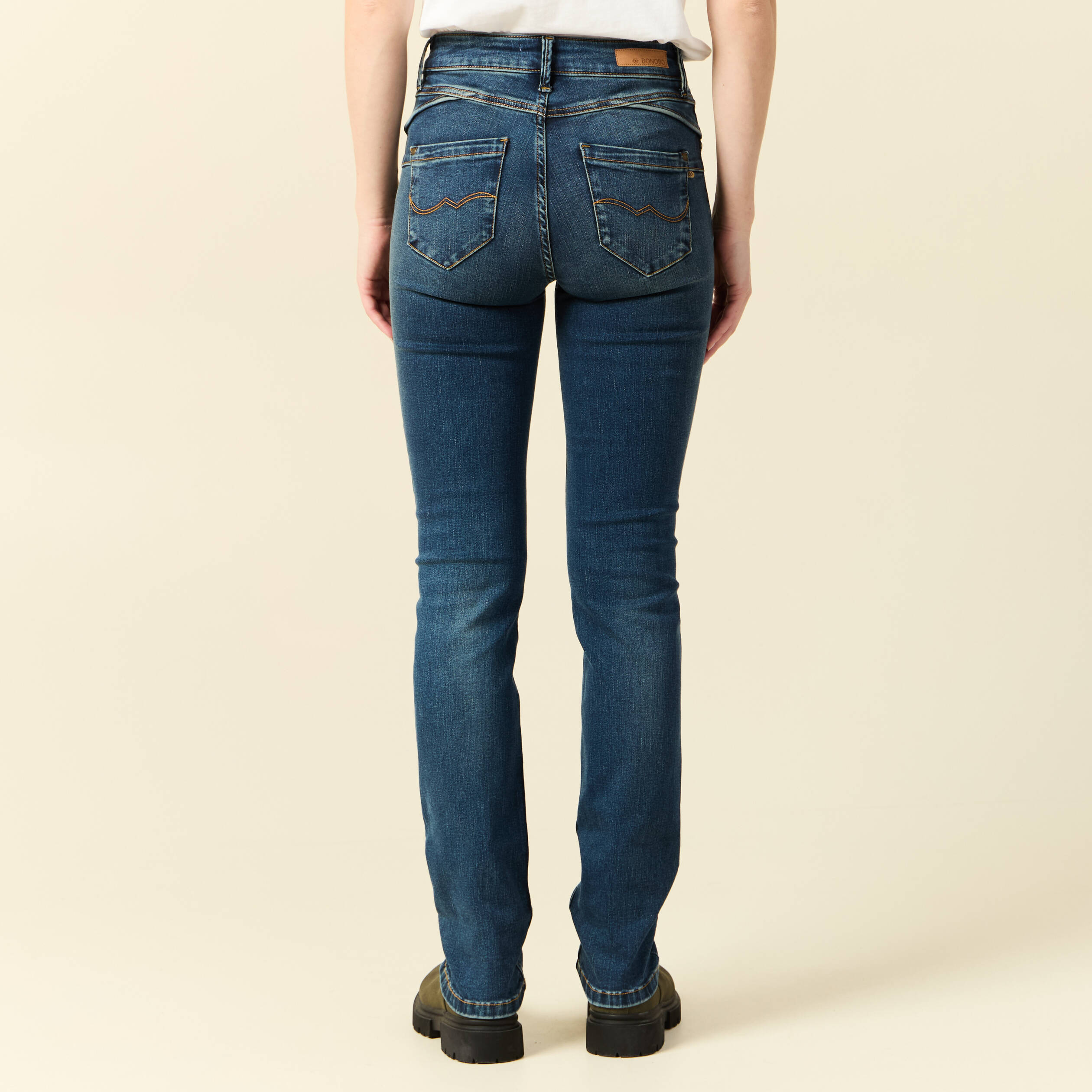 jeans demi regular taille haute denim stone femme Jeans Demi - regular taille haute denim stone femme