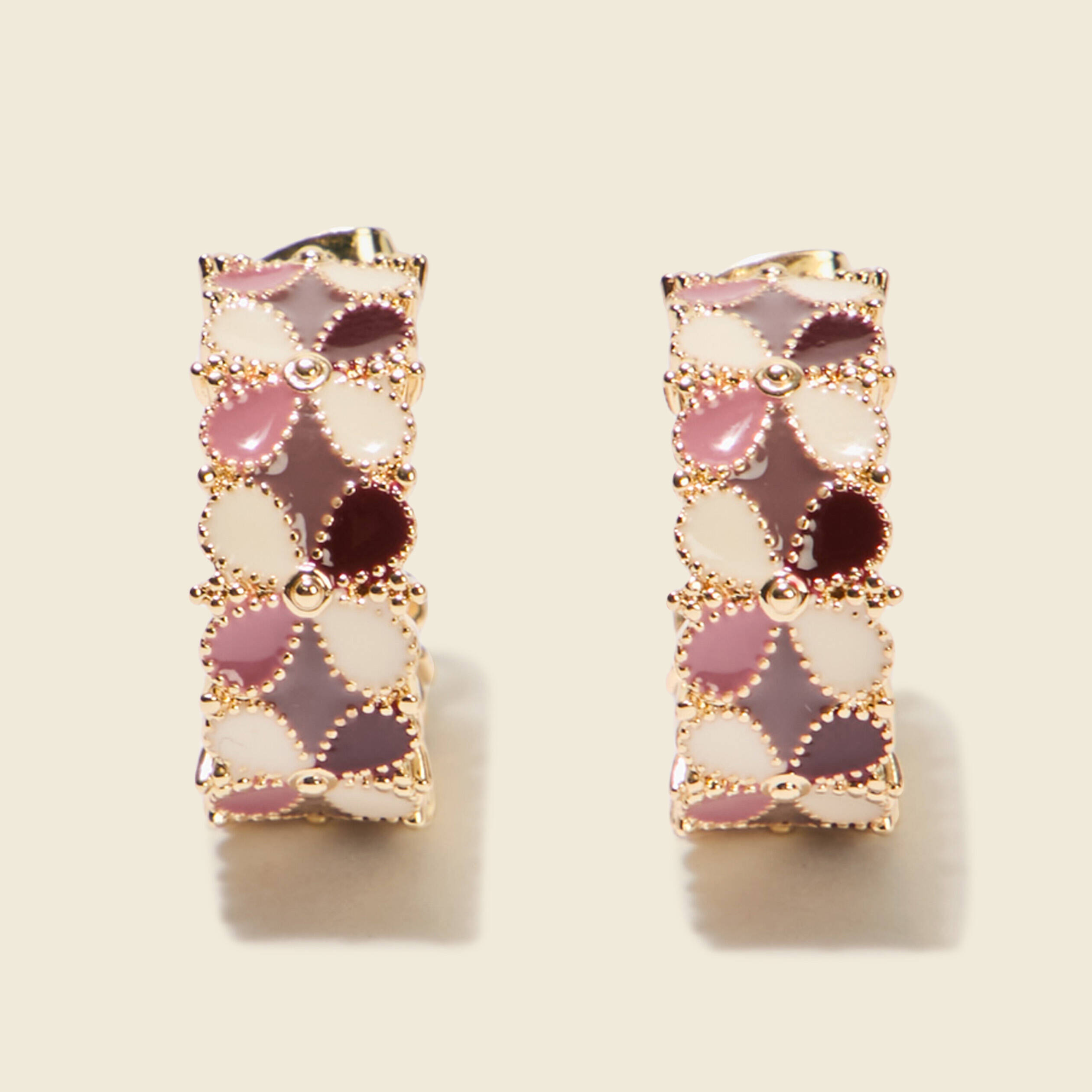 boucles doreilles vieux rose femme Boucles d'oreilles vieux rose femme