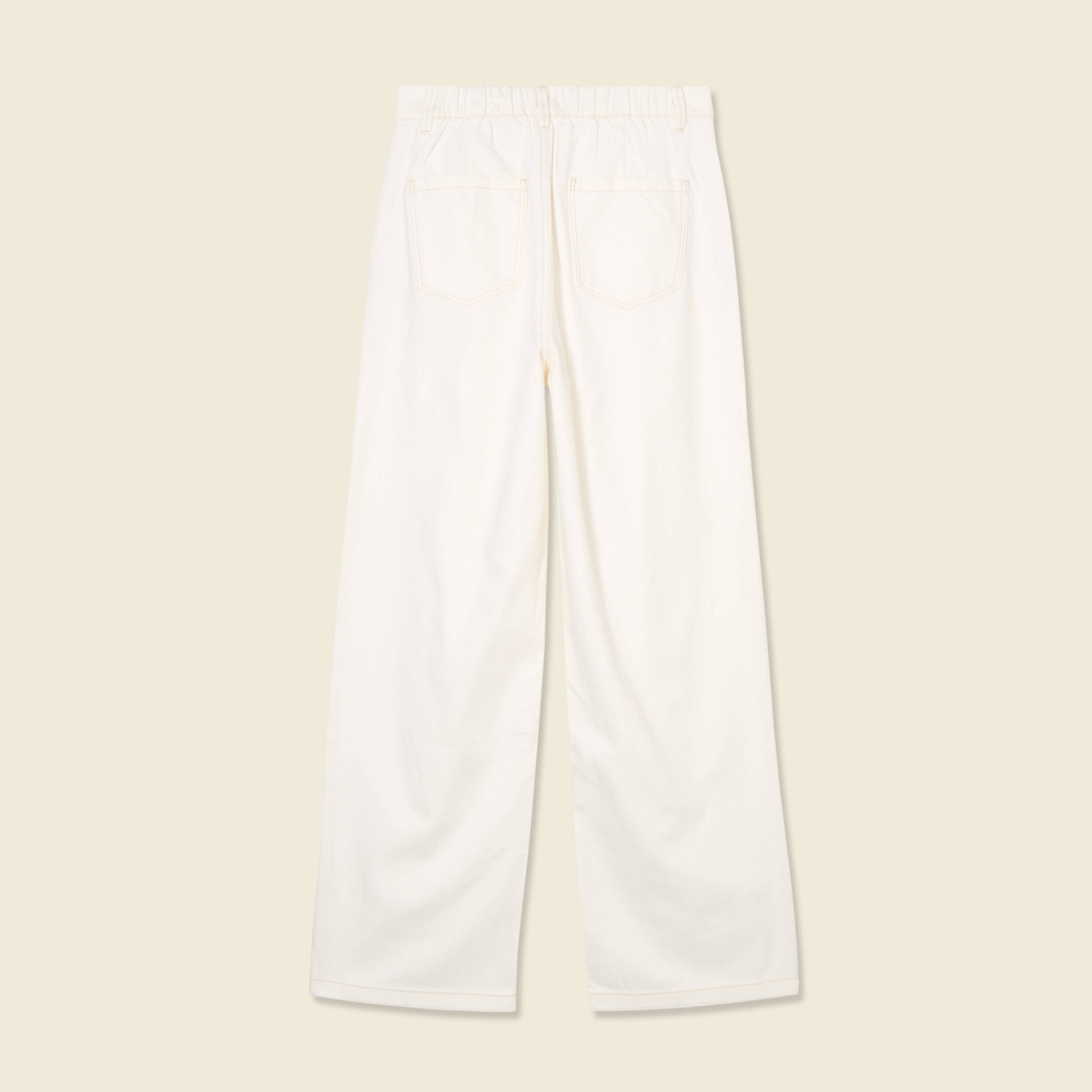 jeans large a pinces denim blanc femme Jeans large à pinces denim blanc femme