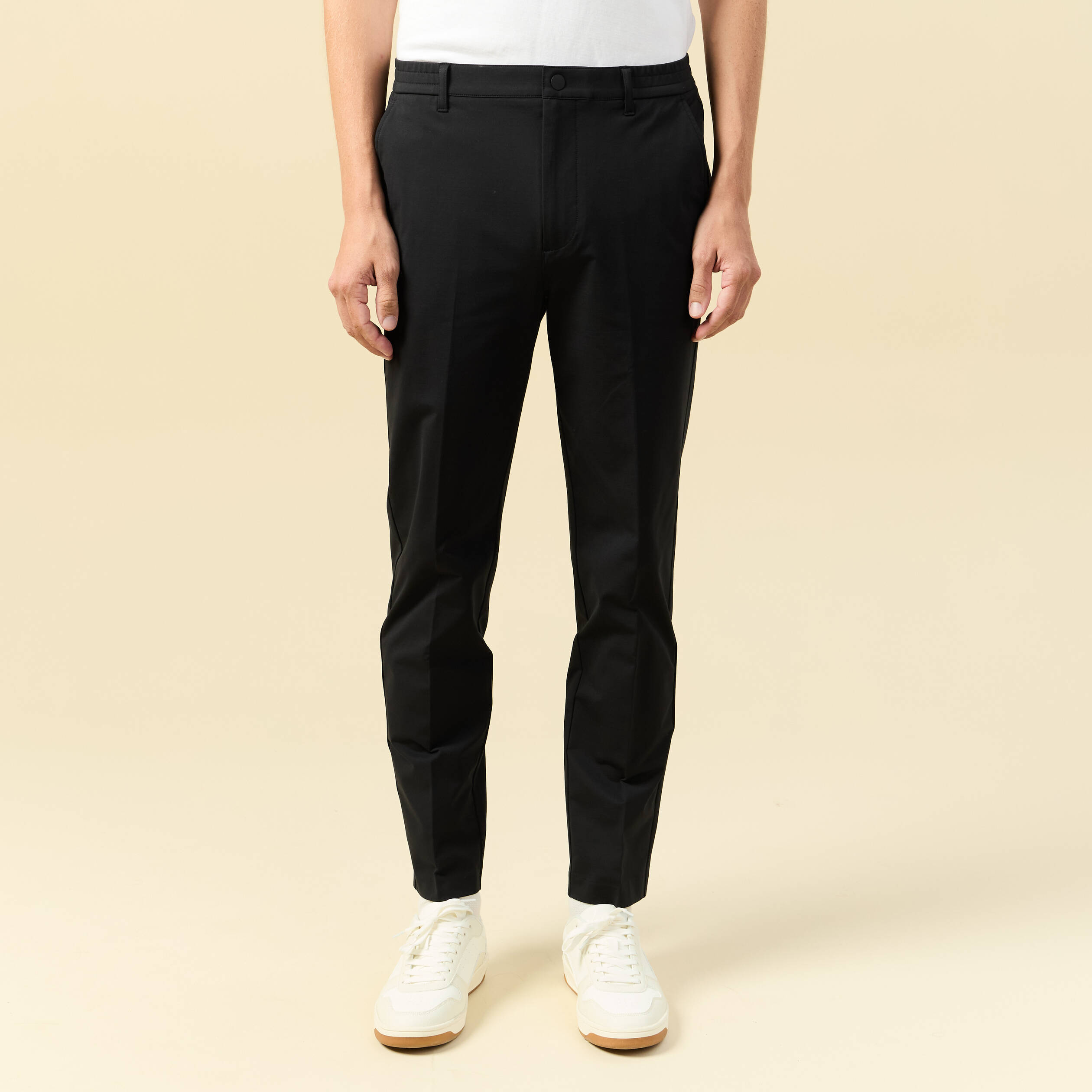 Pantalon chino stretch noir homme
