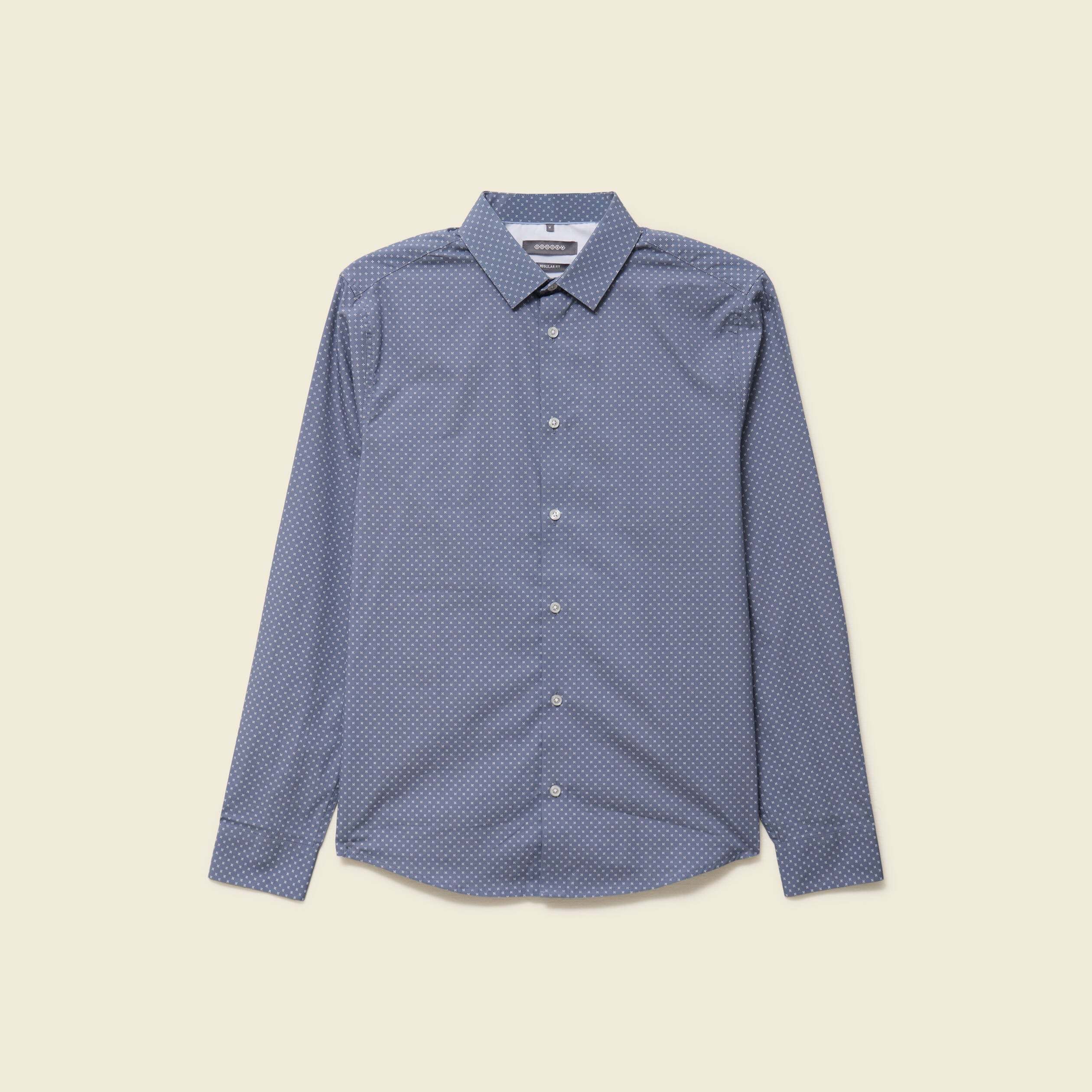 Chemise en coton manches longues bleu marine homme