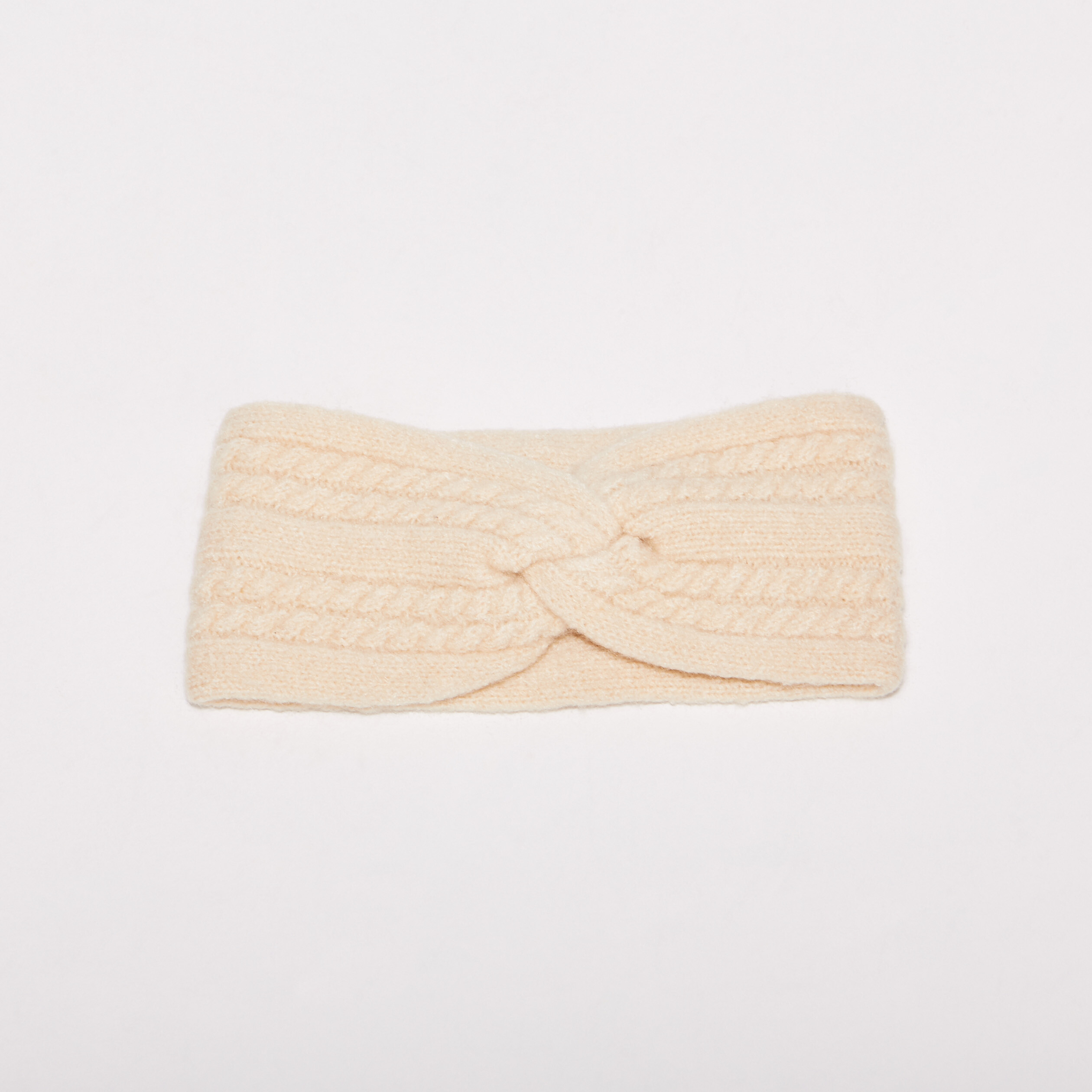 Bandeau tricoté creme femme