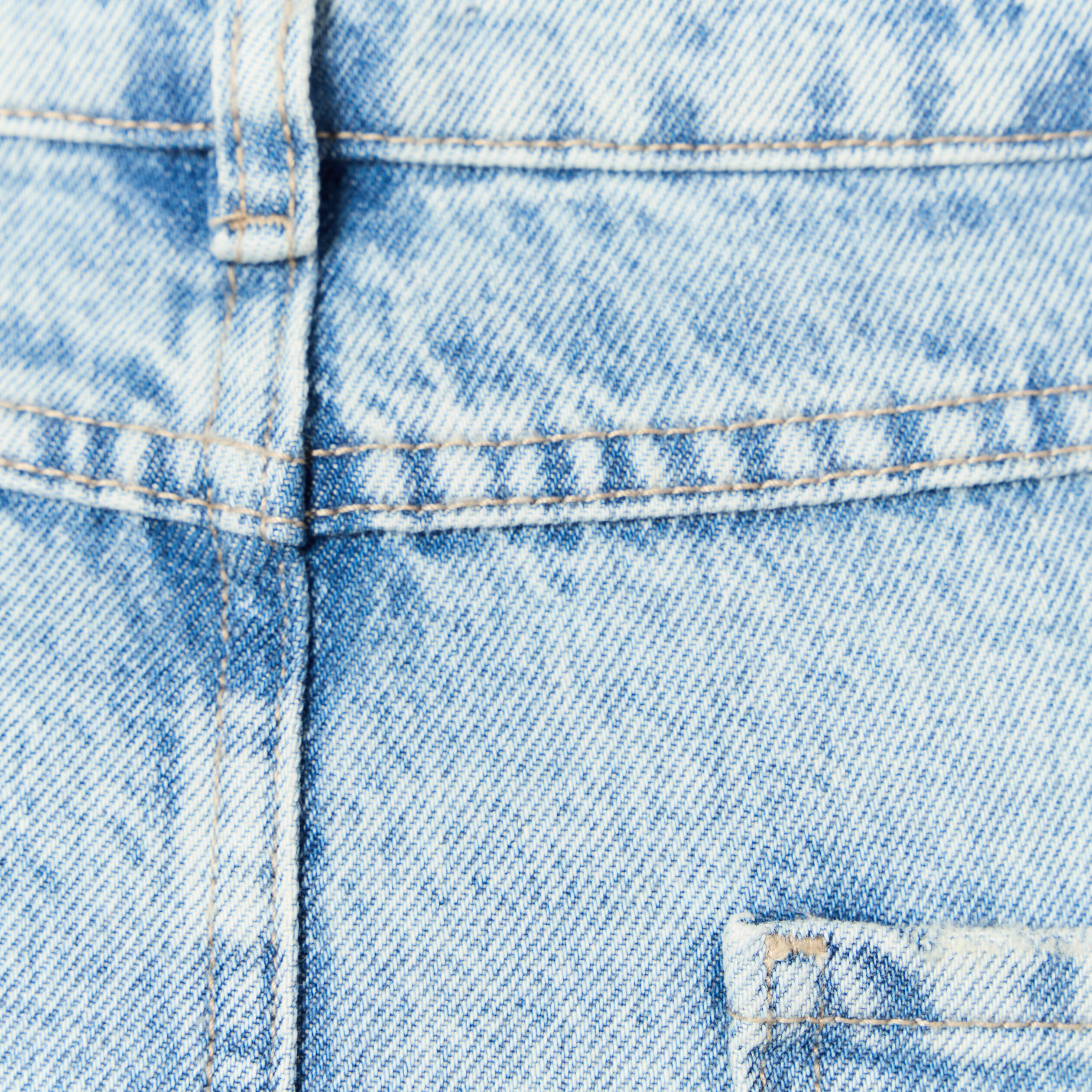 Jupe midi droite en jean denim bleach femme
