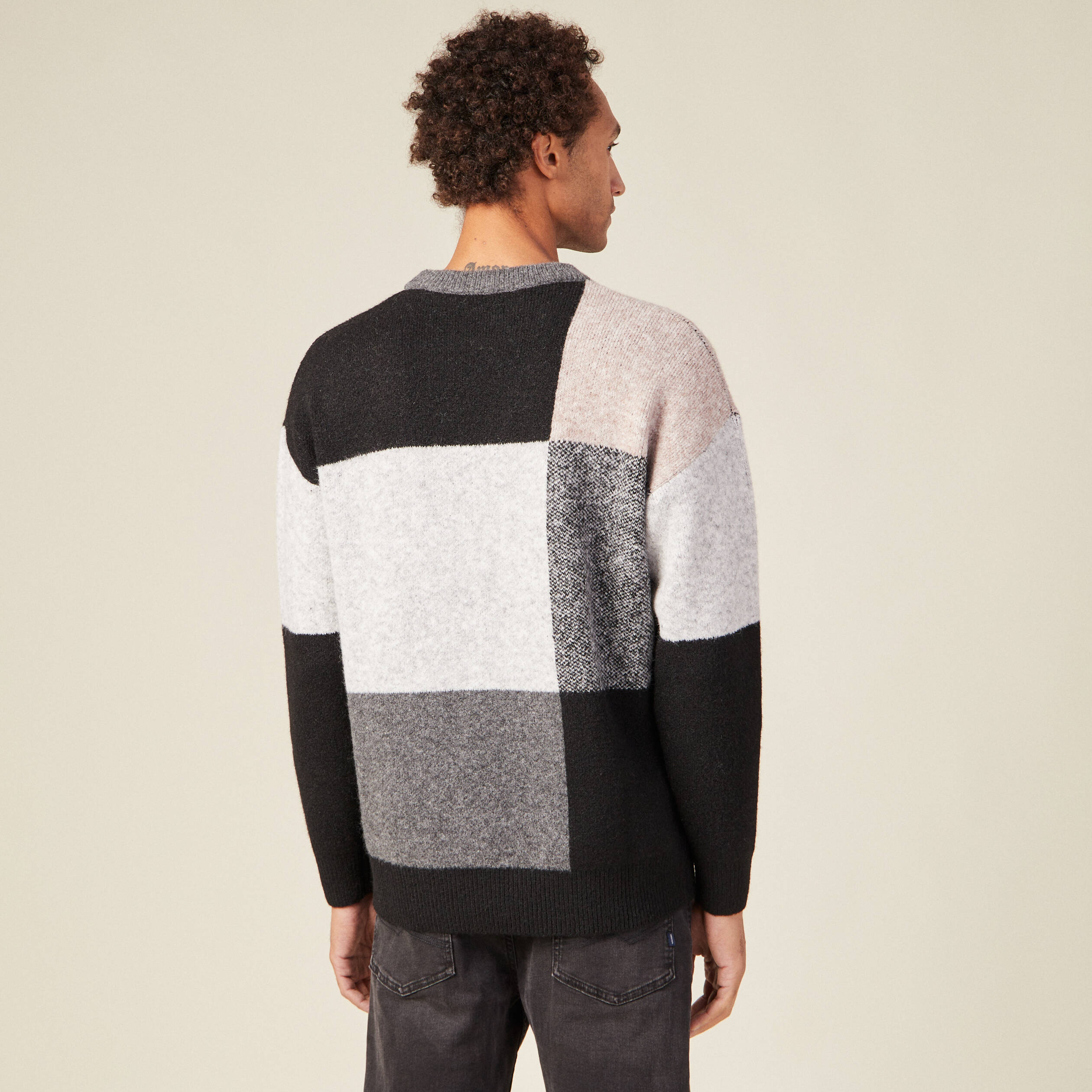 Pull manches longues noir homme