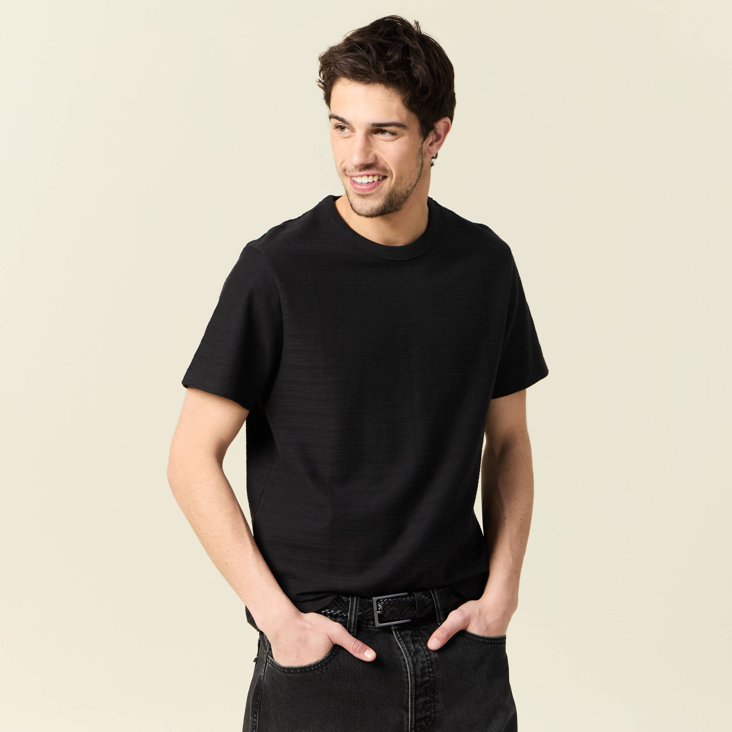 t shirt manches courtes noir homme T-shirt manches courtes noir homme