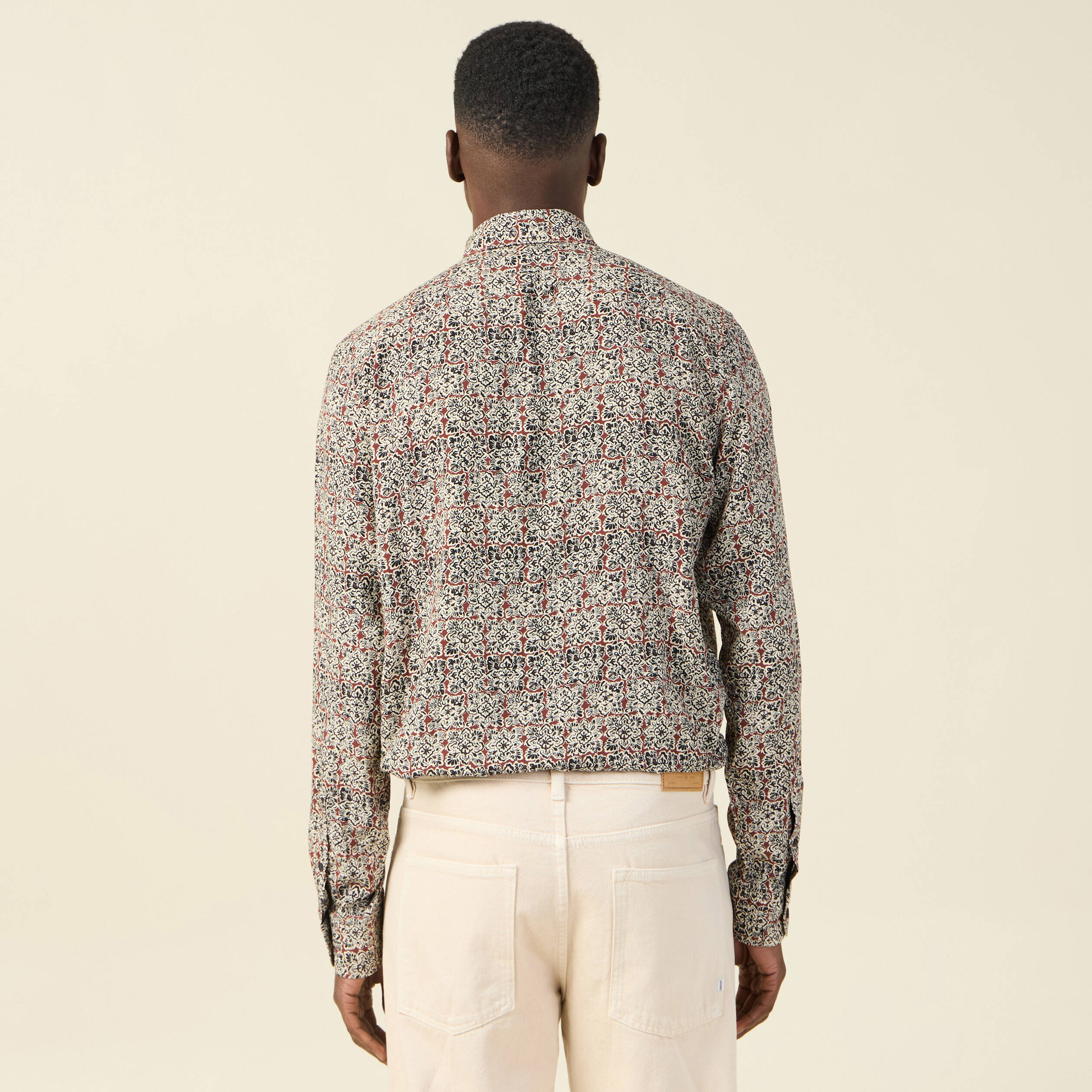 chemise manches longues marron cognac homme Chemise manches longues marron cognac homme