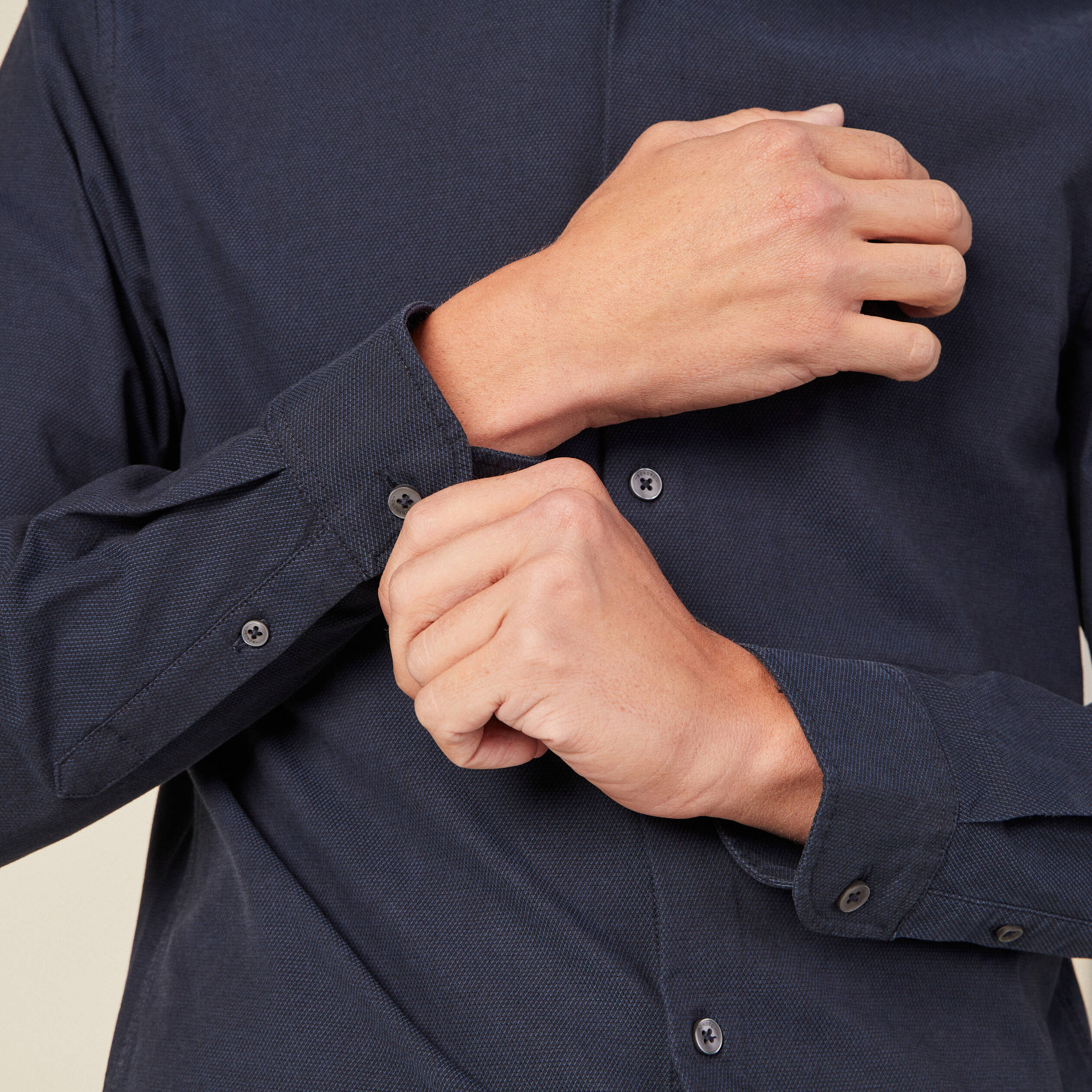 Chemise éco-responsable bleu foncé homme