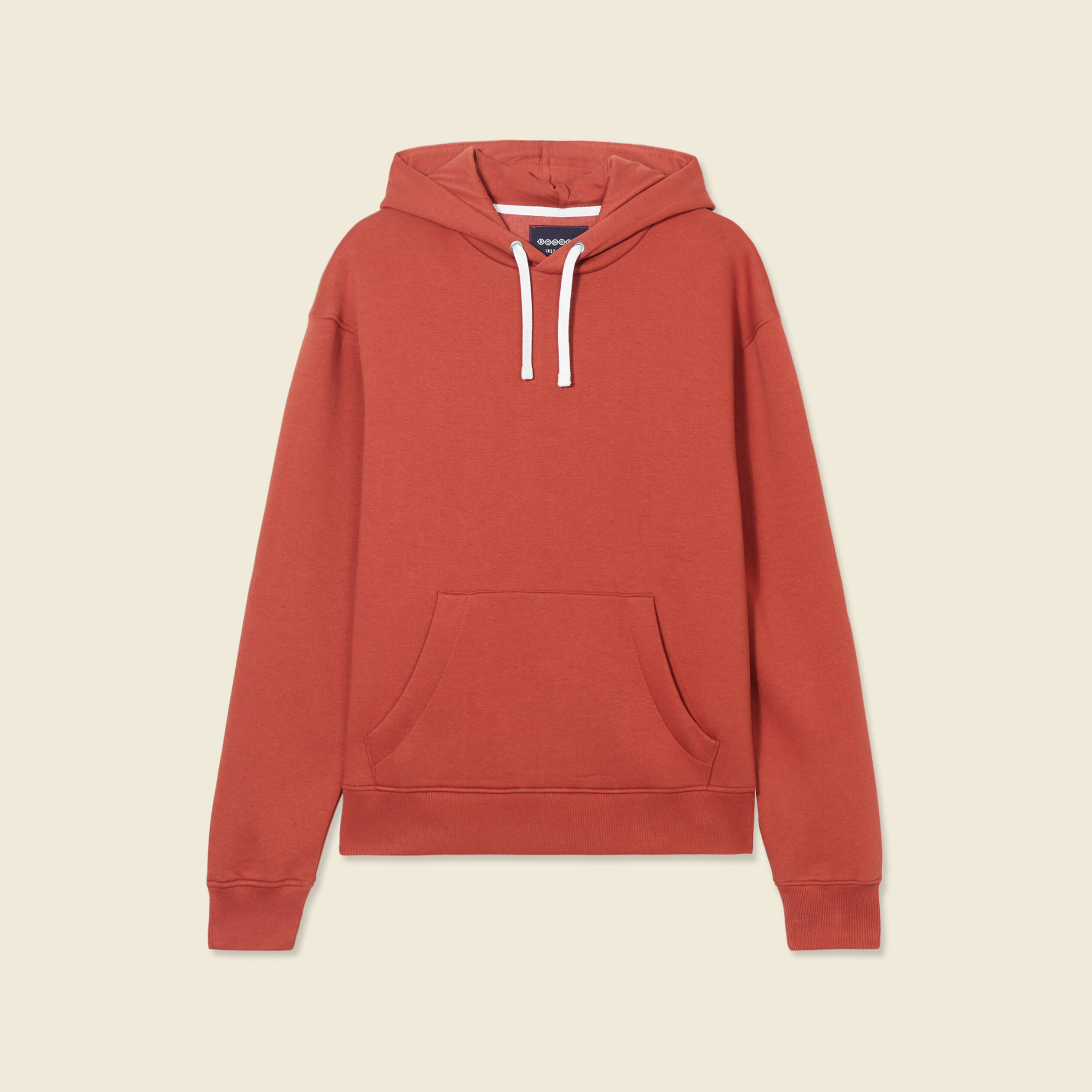 Sweat à capuche marron cognac homme
