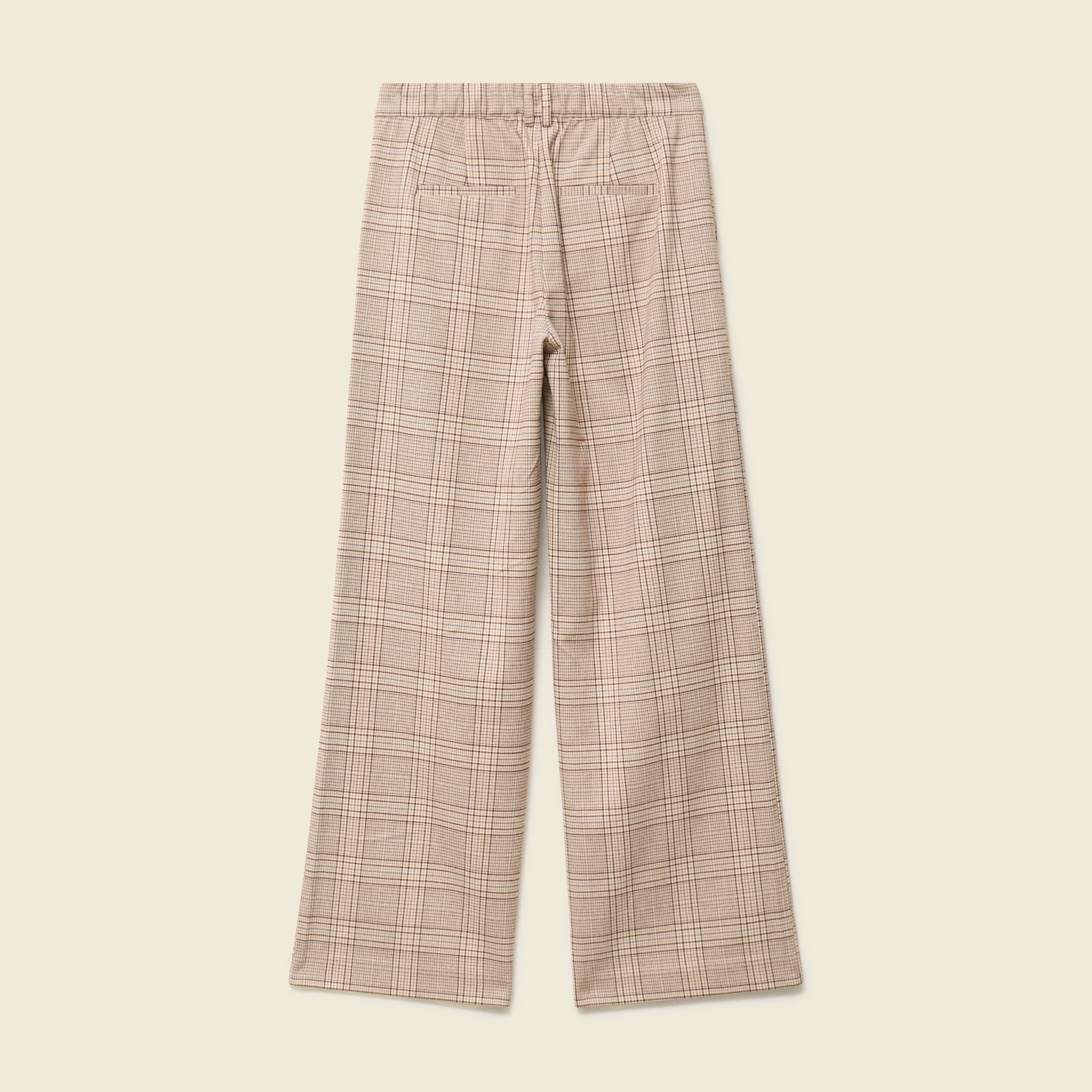 Pantalon loose taille standard fluide beige femme