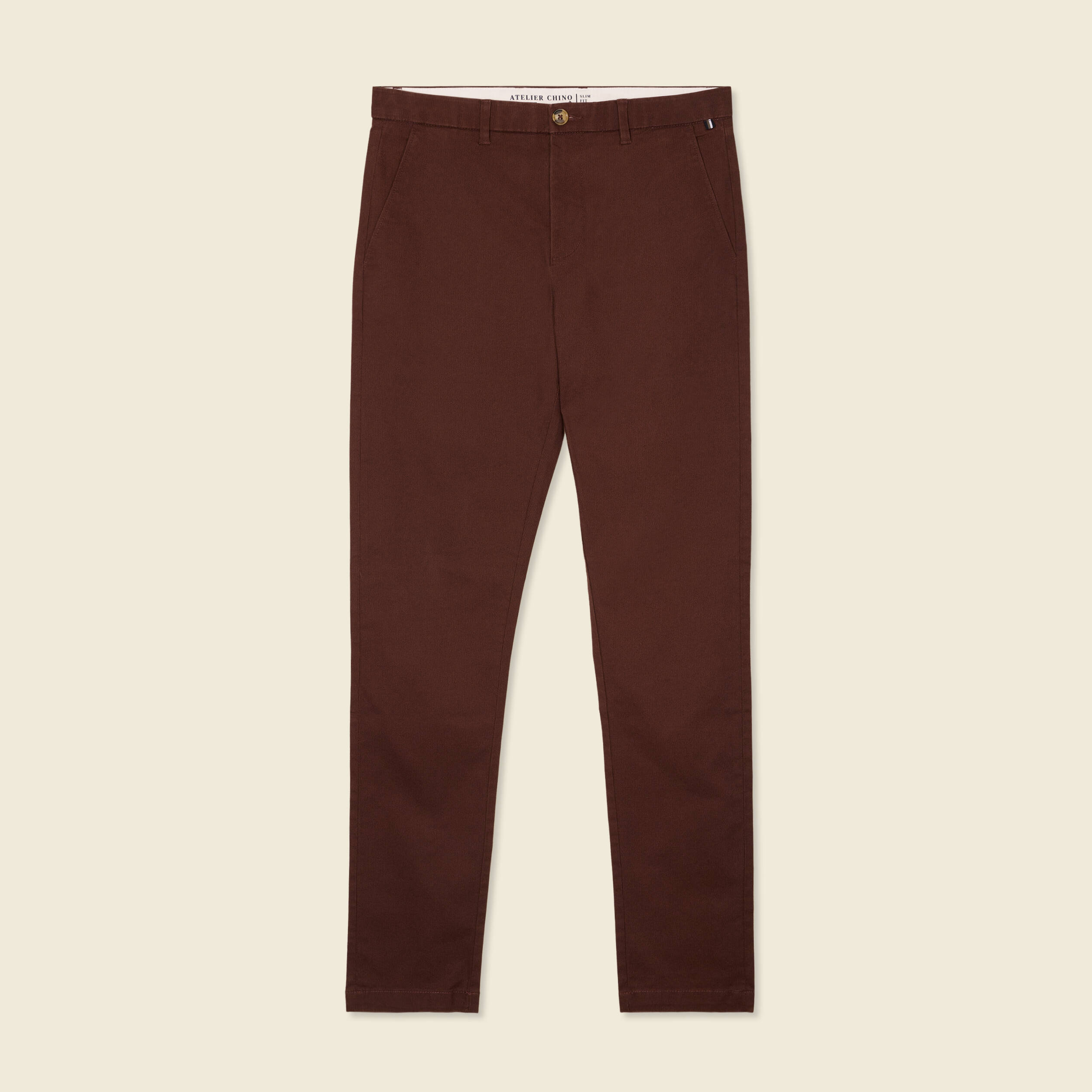 Pantalon chino longueur 32 bordeaux homme