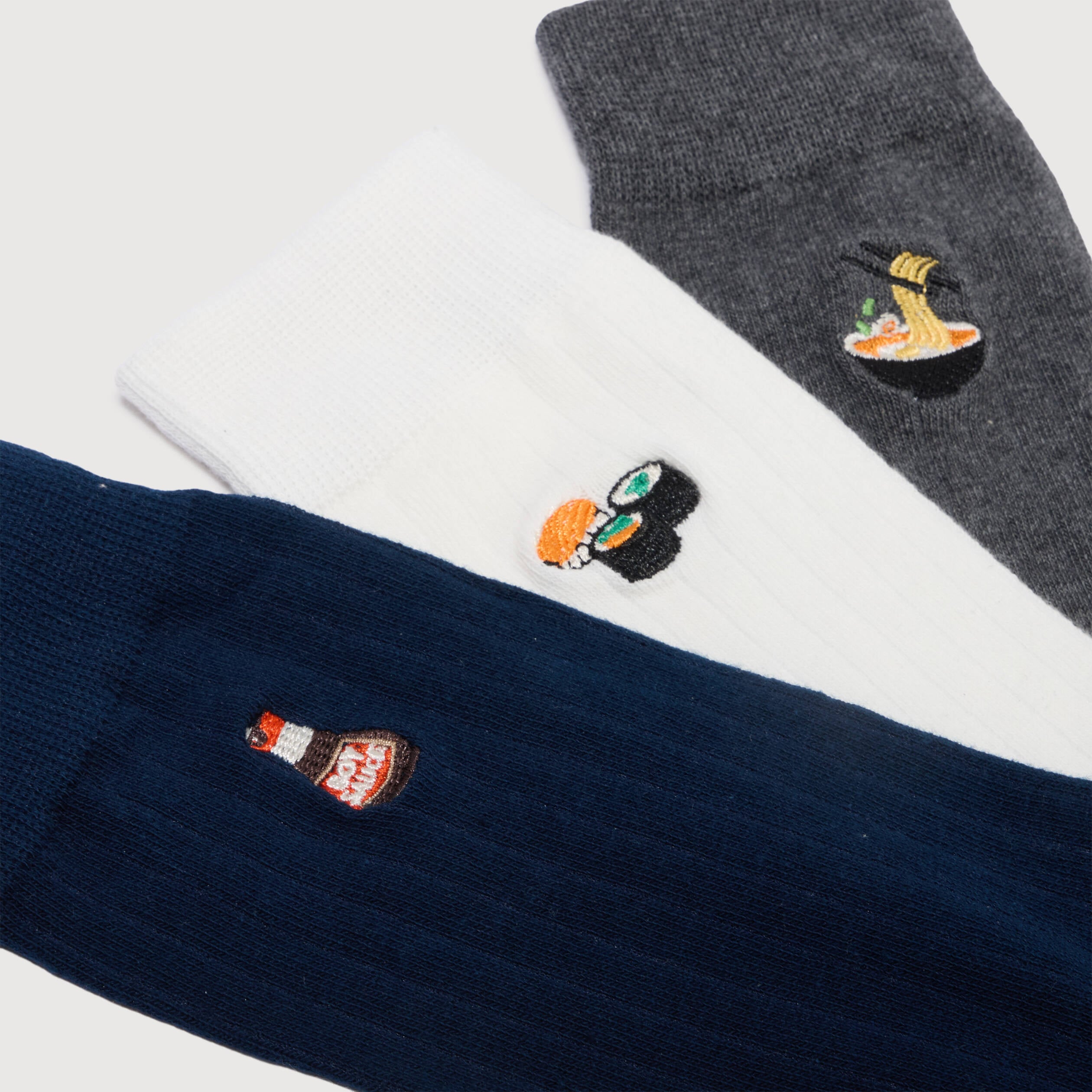 Lot de 3 paires de chaussettes hautes ecru homme