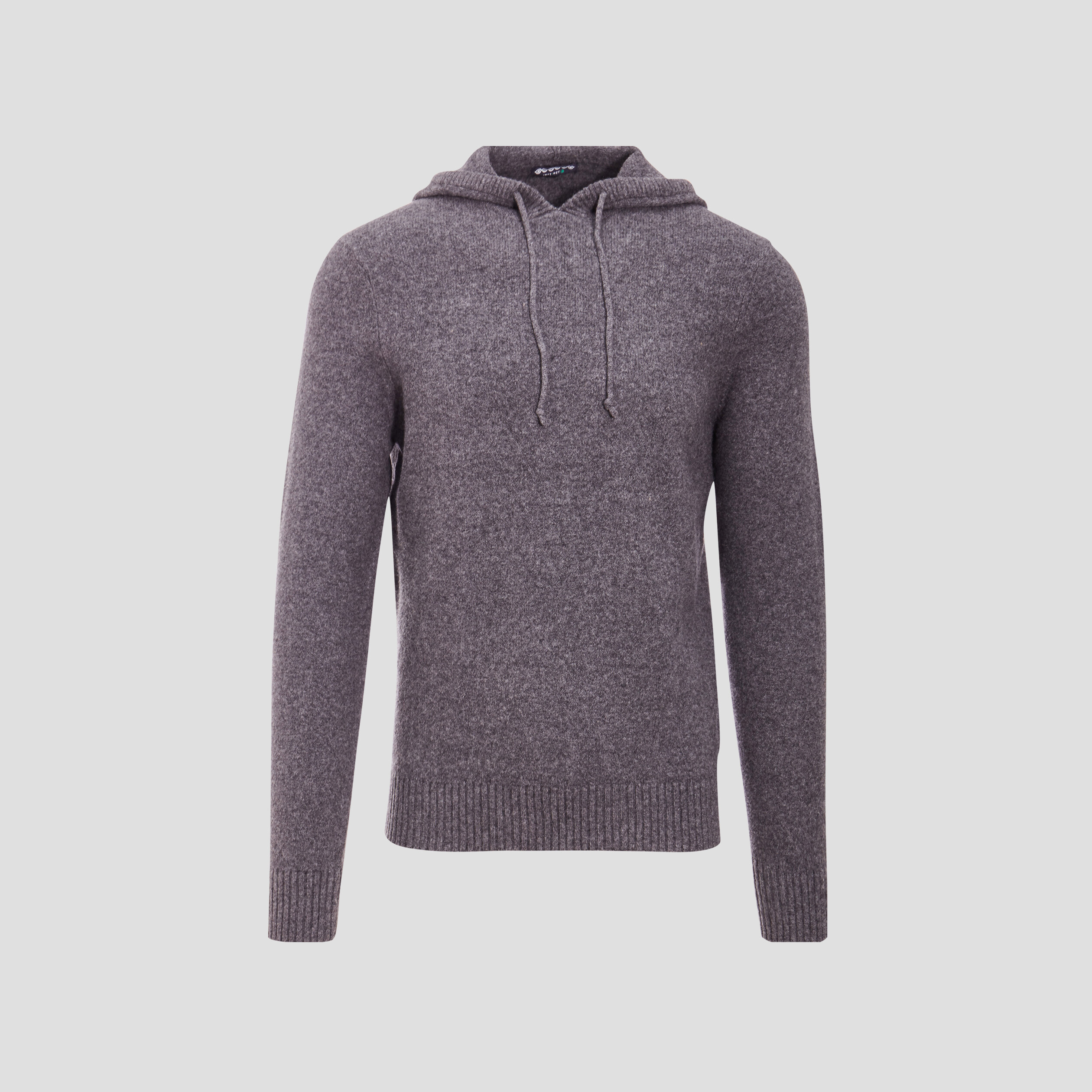 Pull manches longues à capuche gris foncé homme