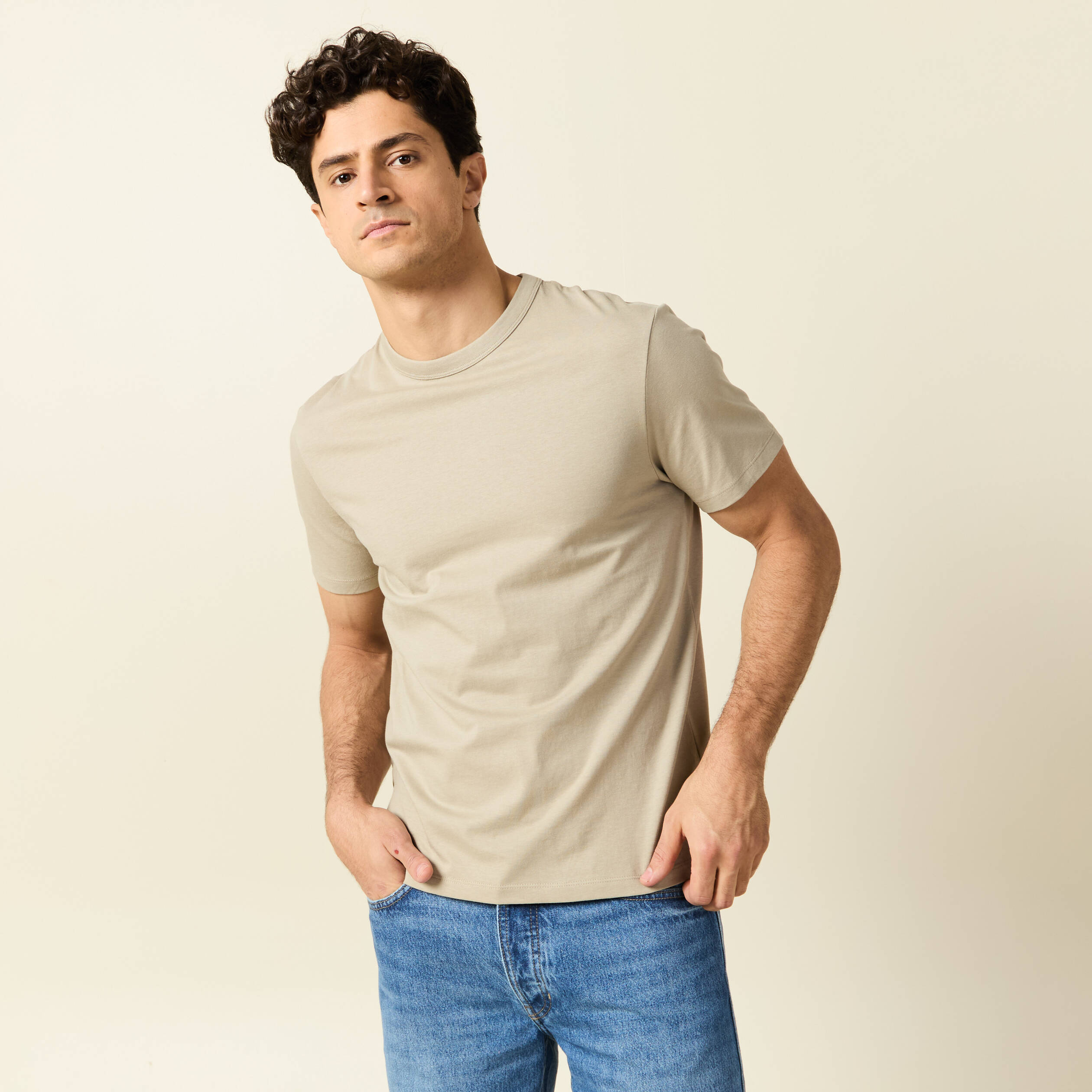 T-shirt éco-responsable beige homme Bonobo