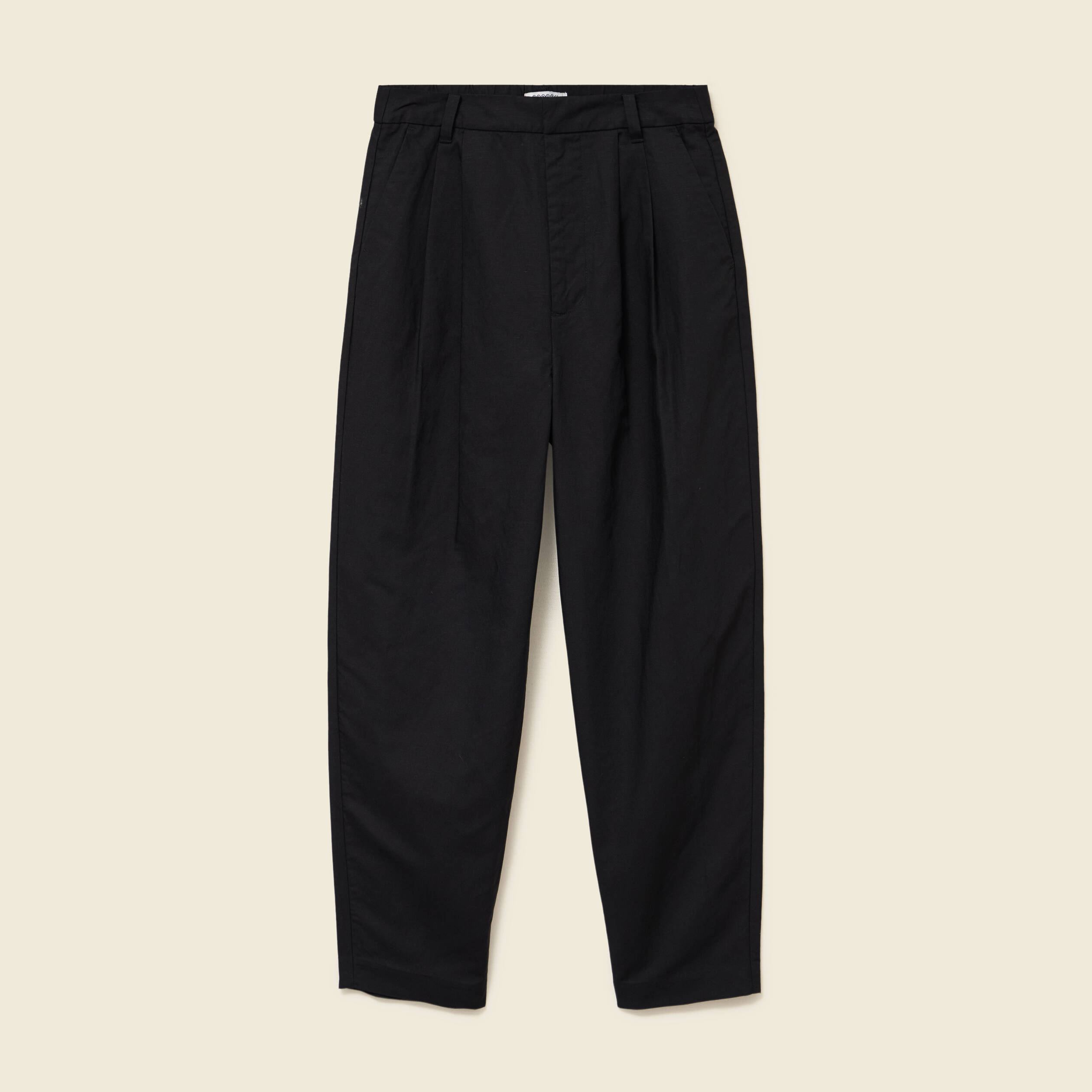 Pantalon barrel coupe loose taille haute noir femme