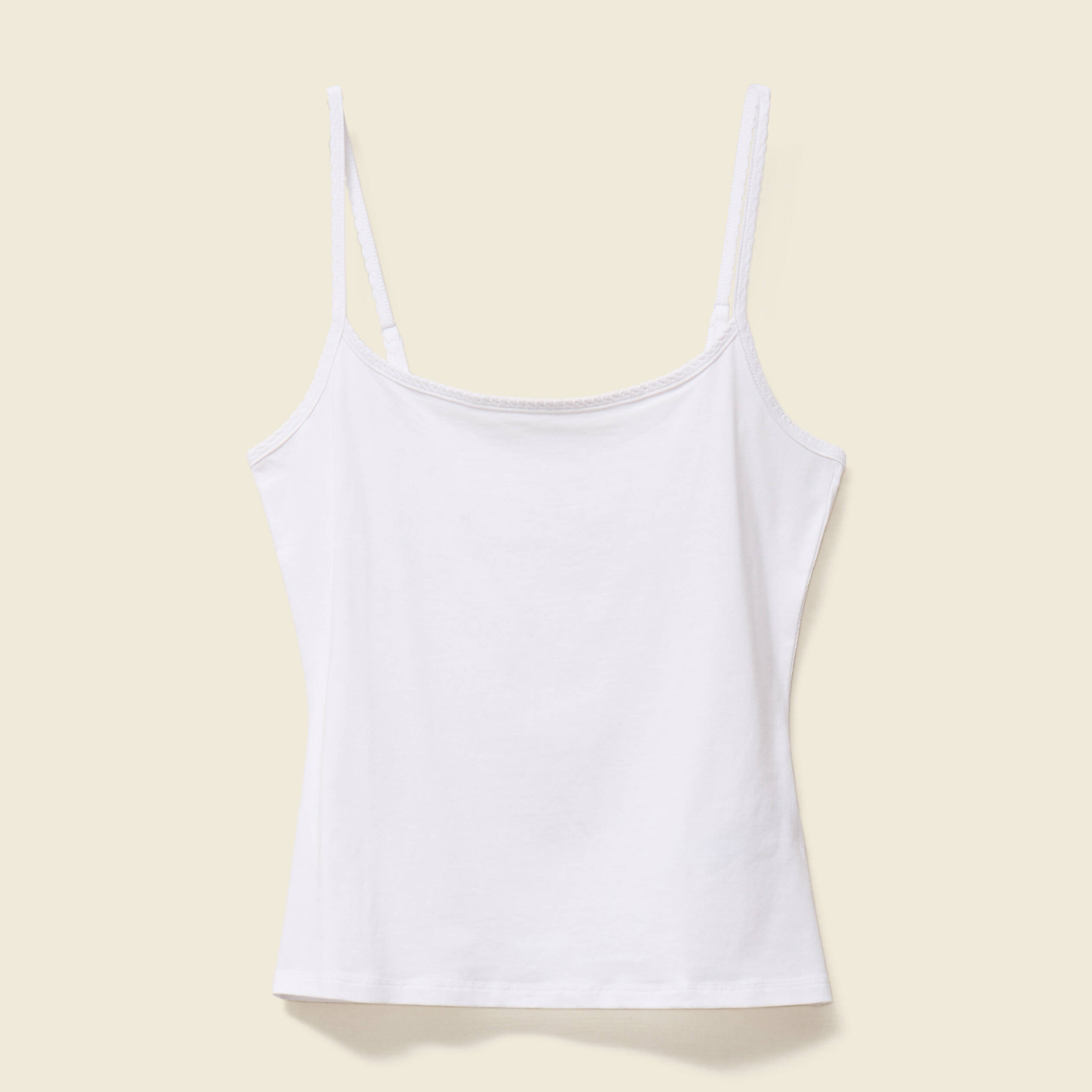 D&eacute;bardeur cintr&eacute; d&eacute;collet&eacute; bretelles blanc femme