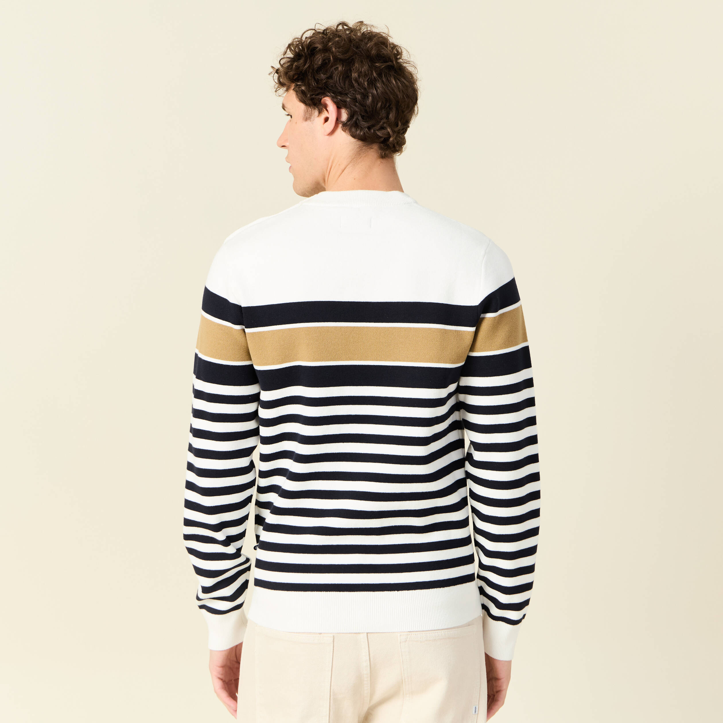 Pull éco-responsable ecru homme