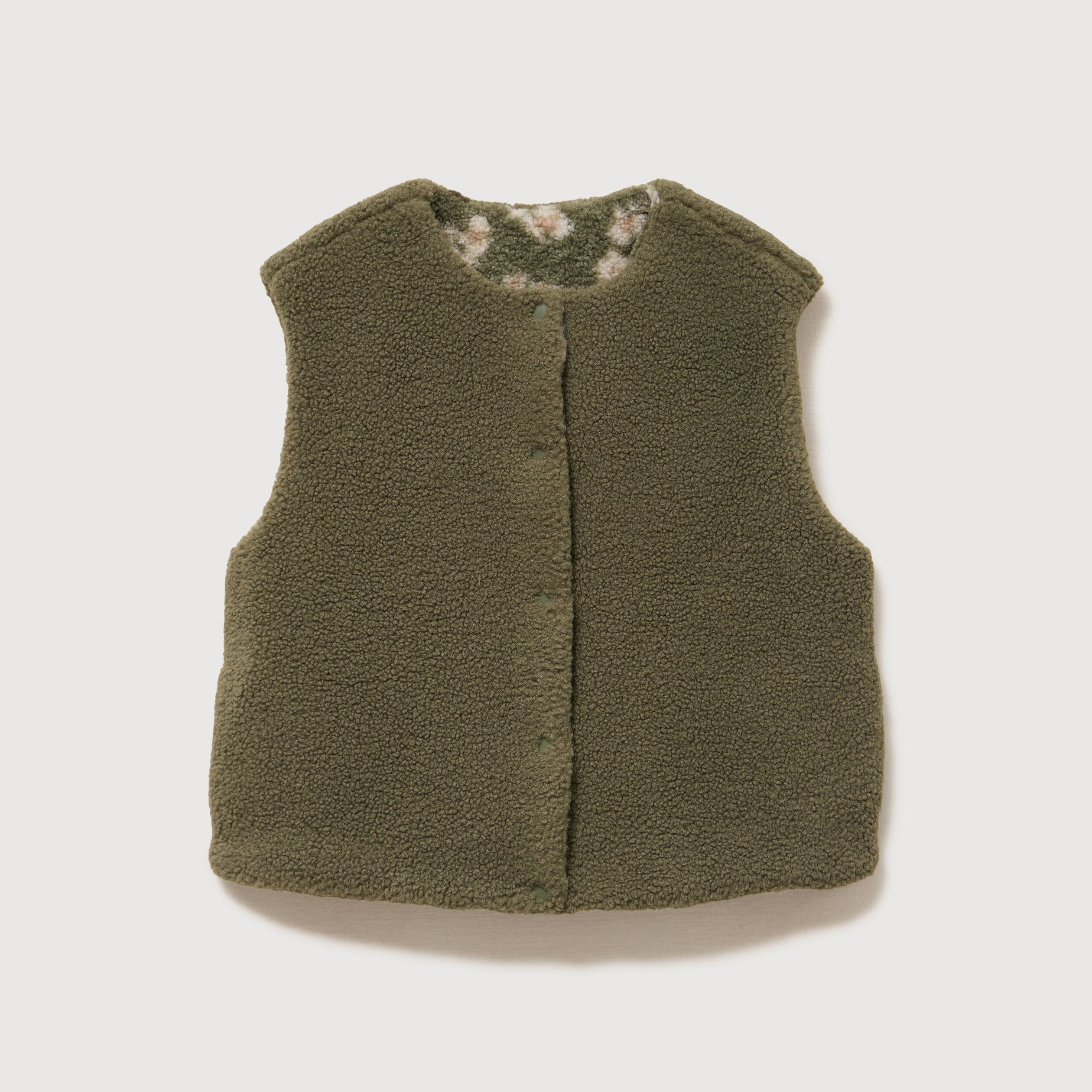 Gilet sans manches r&eacute;versible vert kaki femme