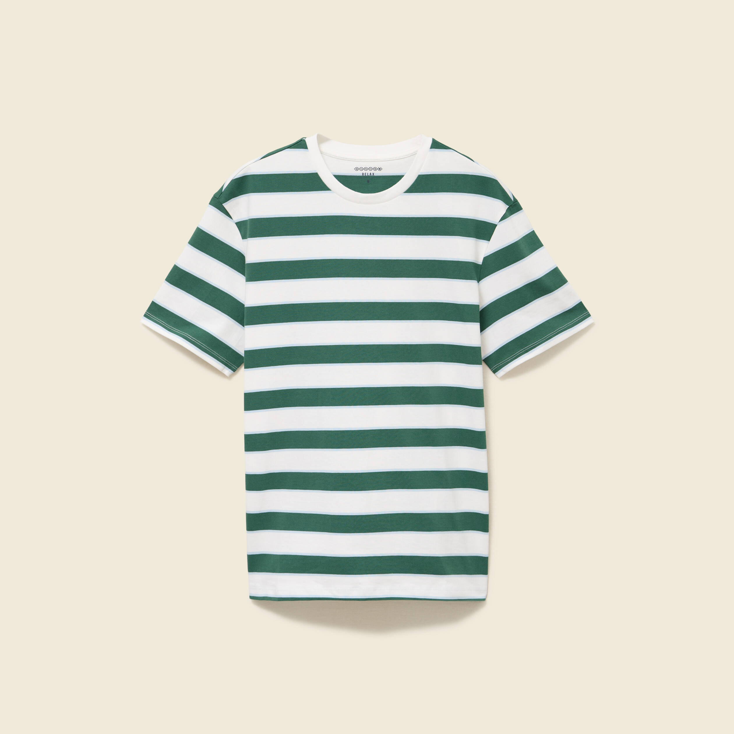 T-shirt ample en coton col rond ecru homme