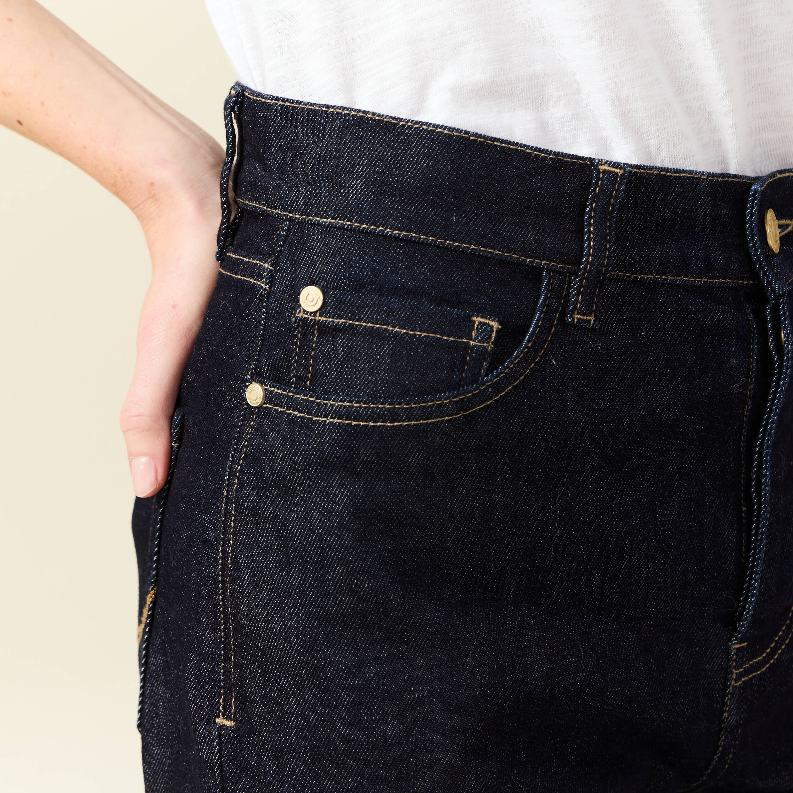 jeans mom fabrique en france denim brut femme Jeans mom fabriqué en France denim brut femme