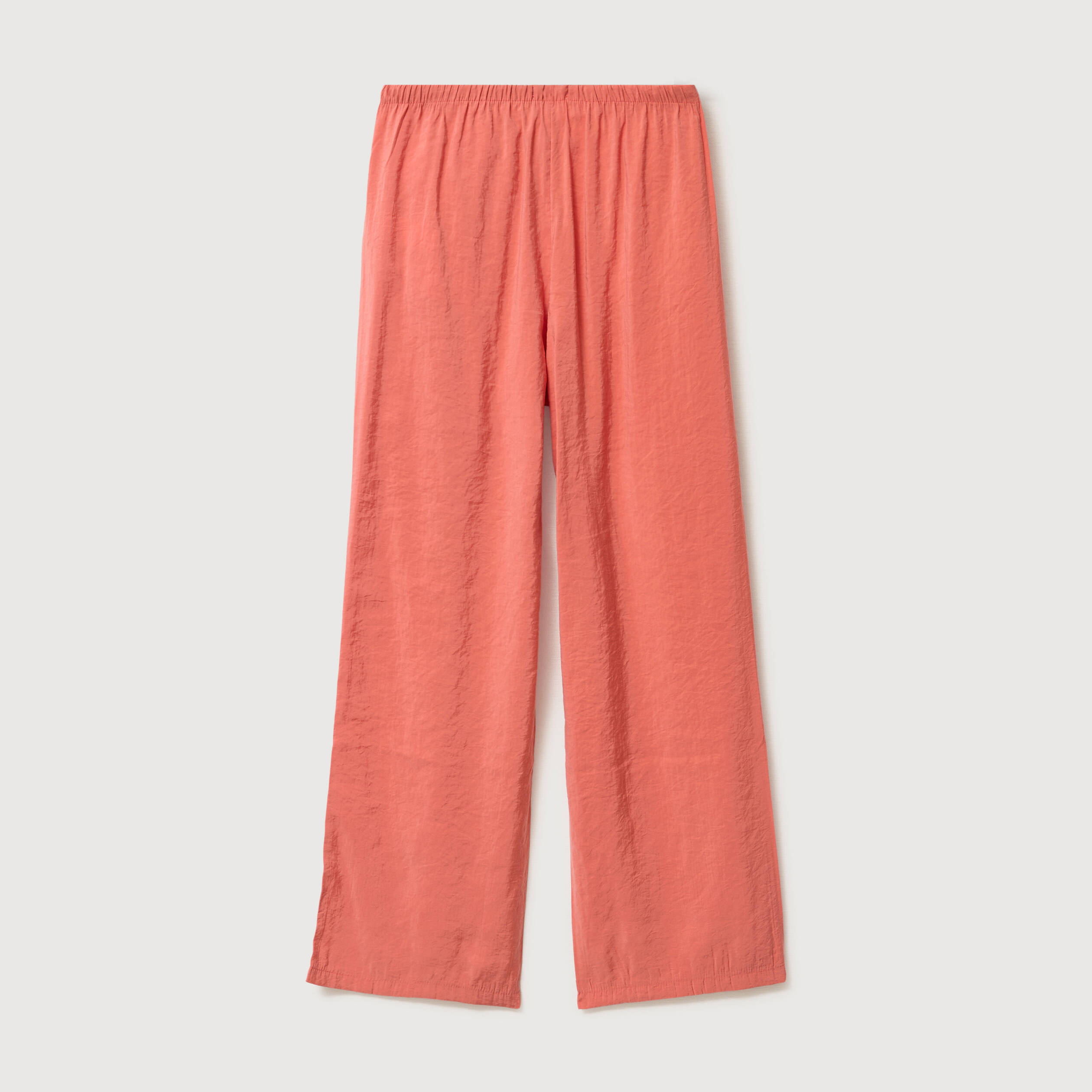 Pantalon large taille standard fluide rouge fonc&eacute; femme
