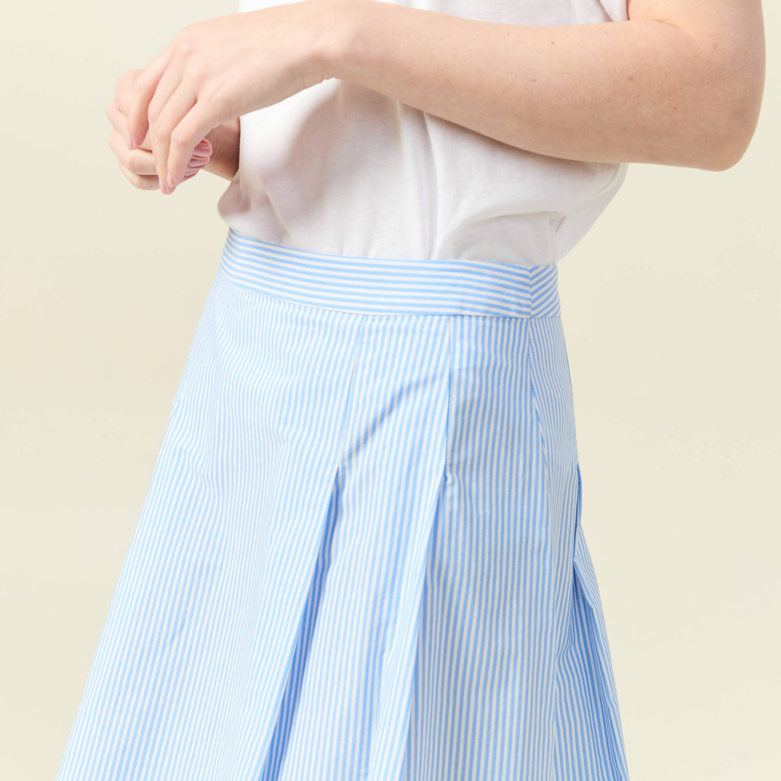 jupe en coton taille standard bleu femme Jupe en coton taille standard bleu femme
