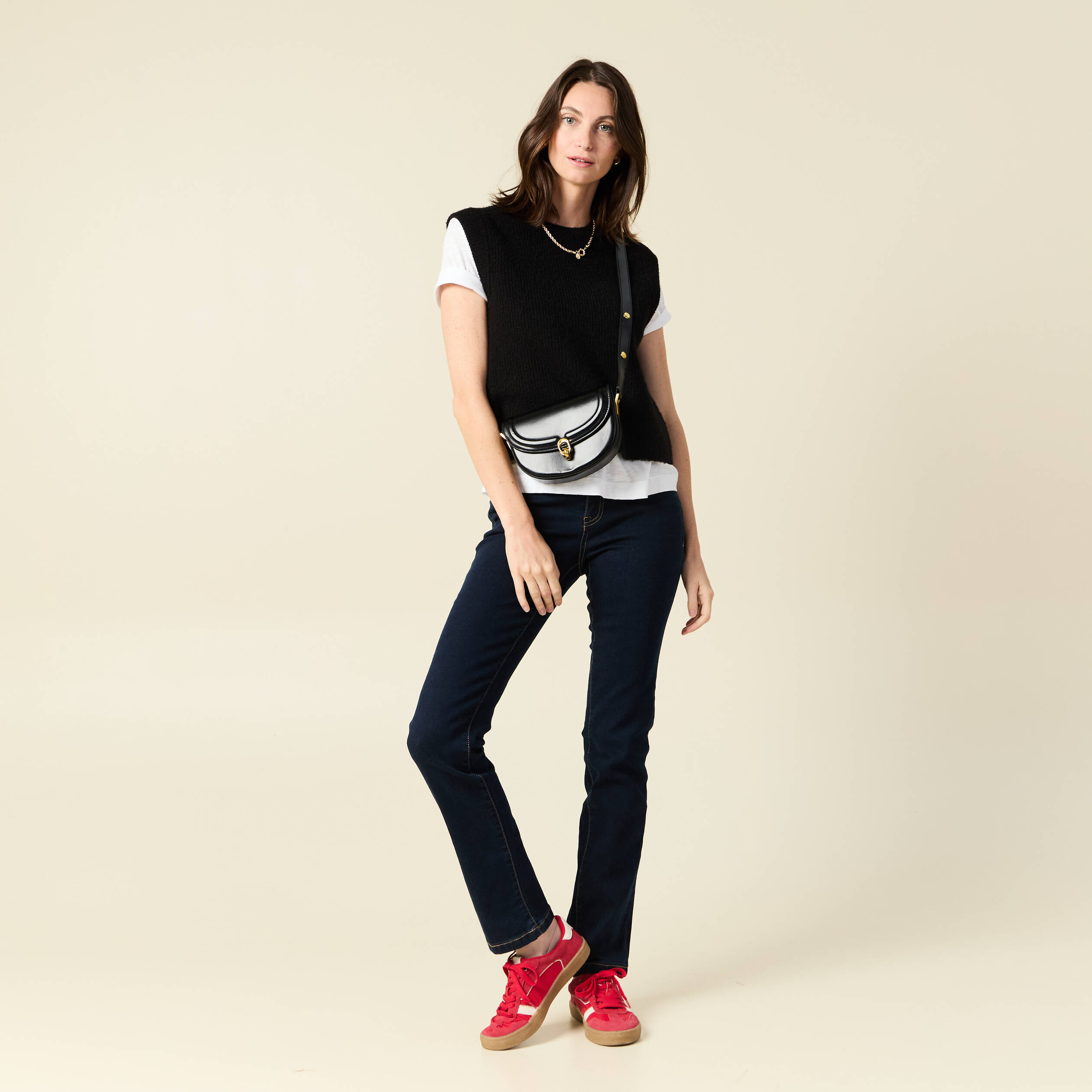jeans regular 5 poches denim brut rinse femme Jeans regular 5 poches denim brut rinse femme
