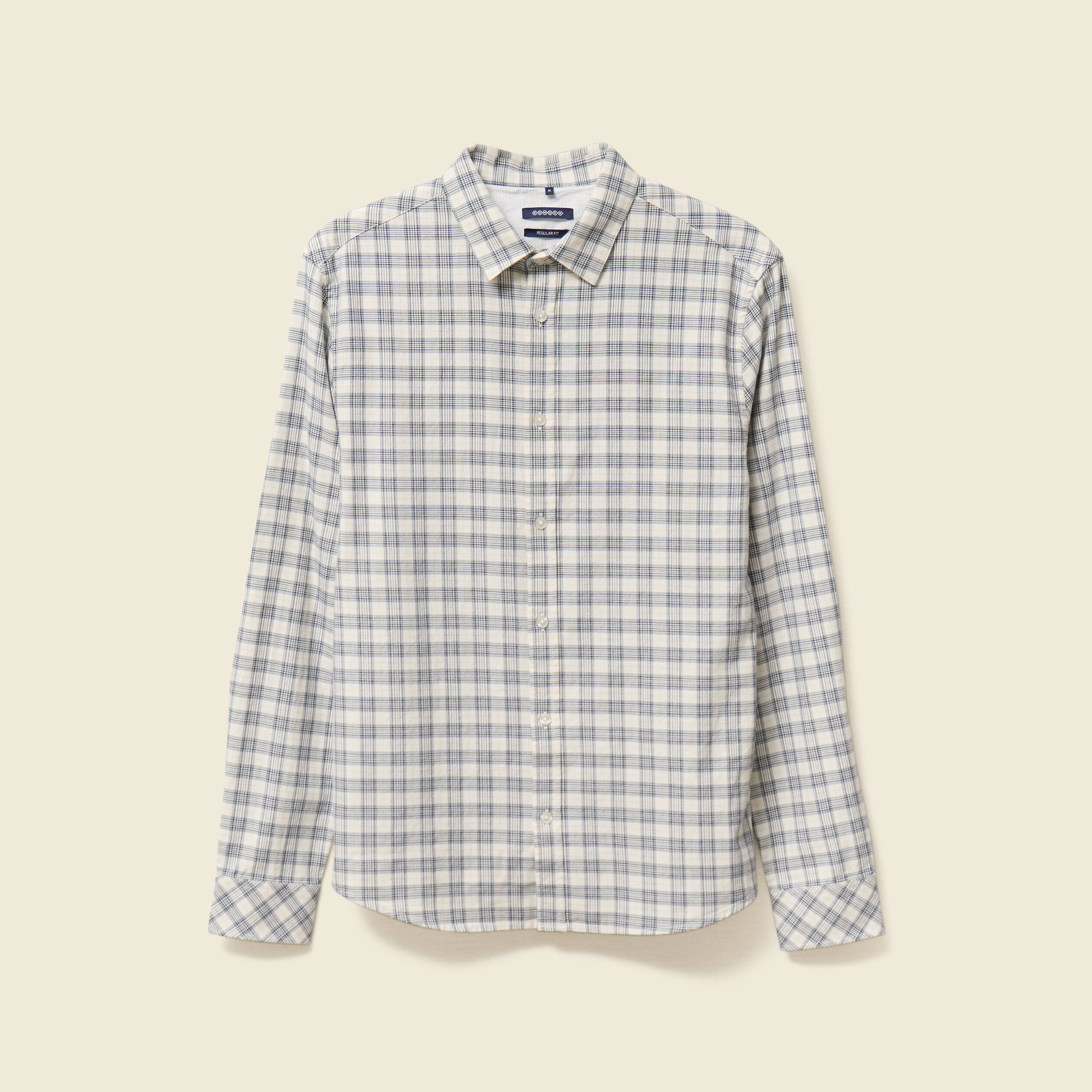 Chemise manches longues beige homme