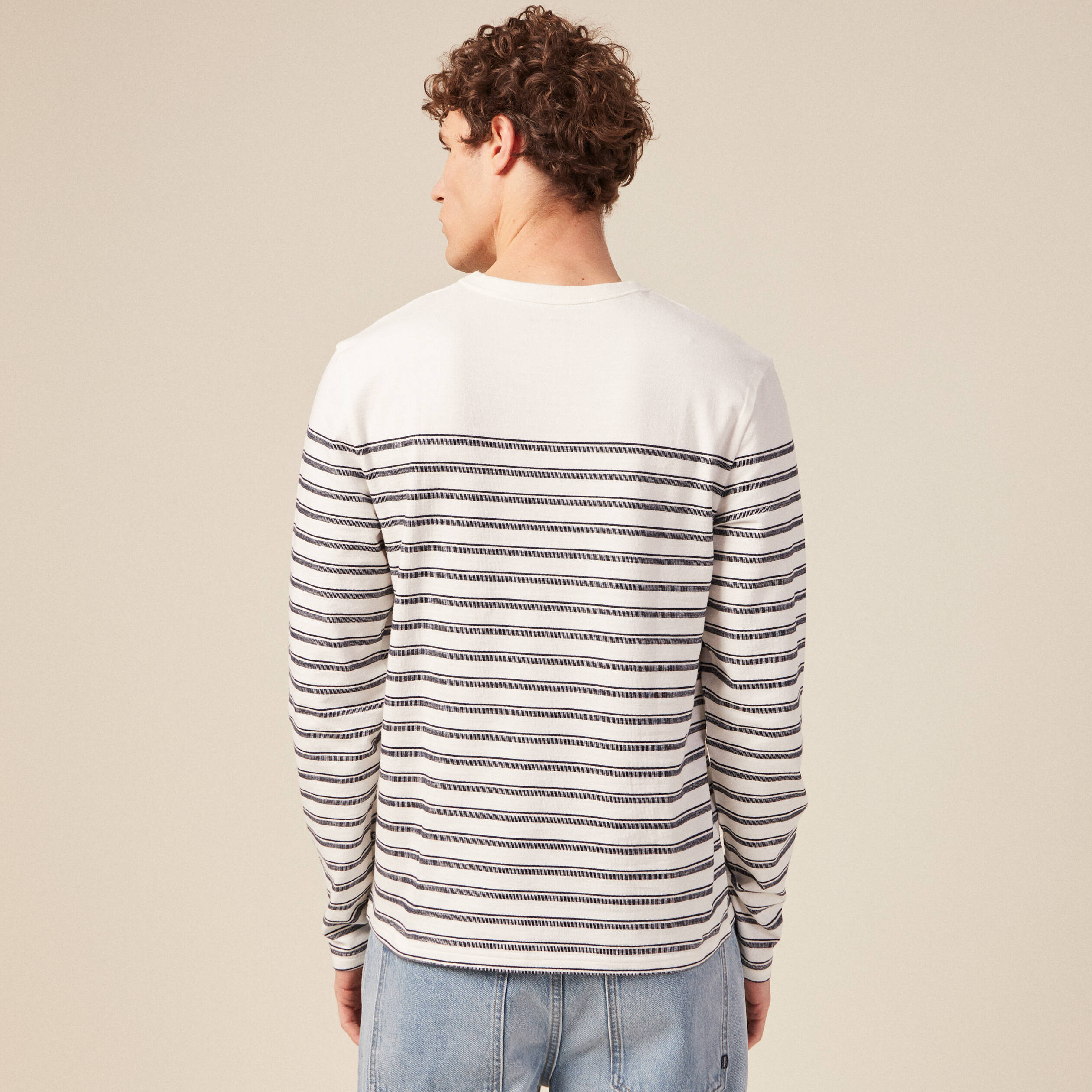 t shirt manches longues ecru homme T-shirt manches longues ecru homme