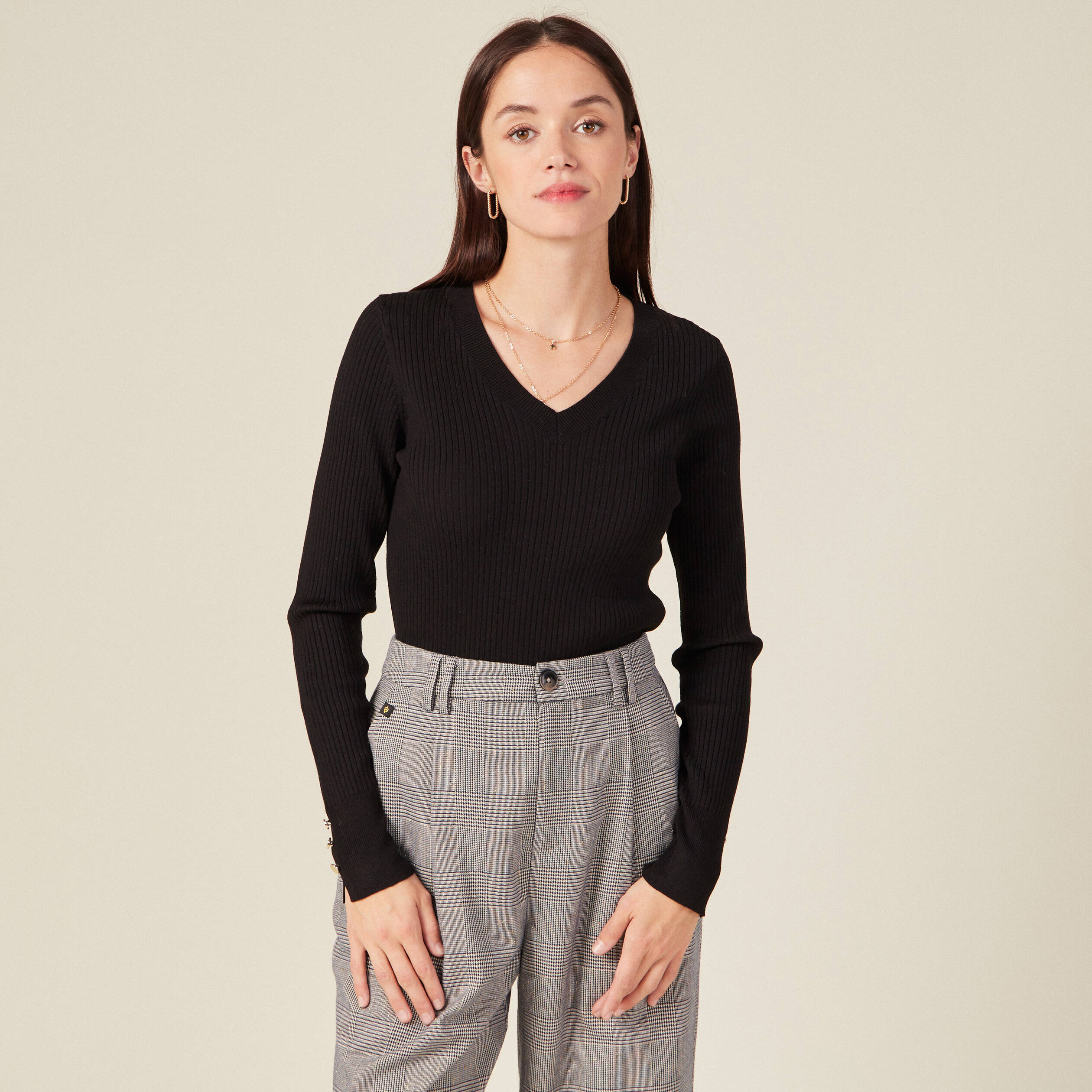 Pull éco-responsable noir femme