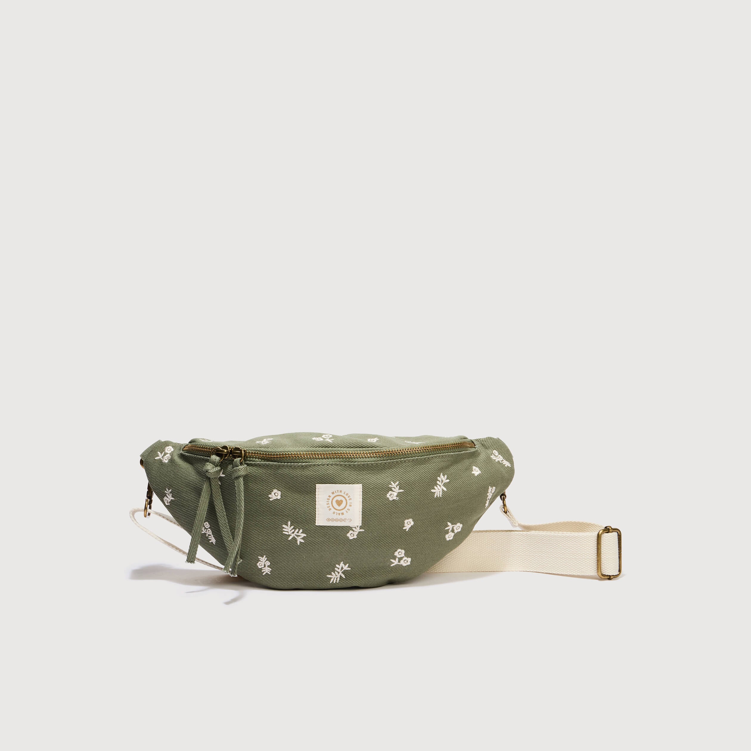 Banane en jeans avec doublure vert olive femme