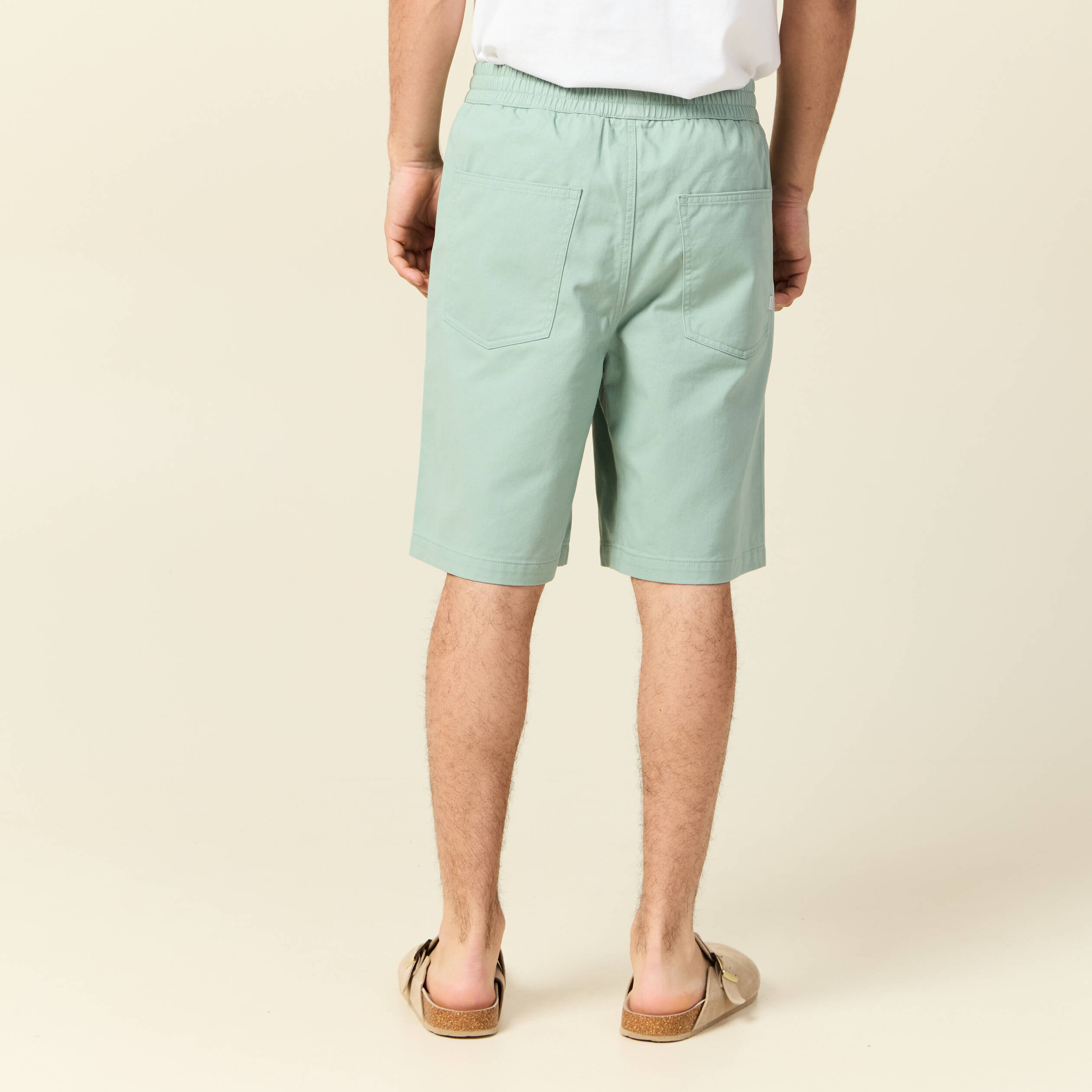 Bermuda droit vert olive homme