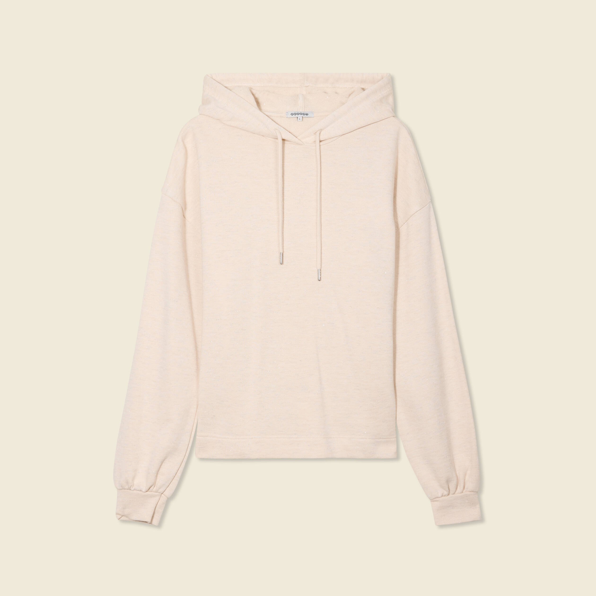sweat a capuche brillant creme femme Sweat à capuche brillant creme femme