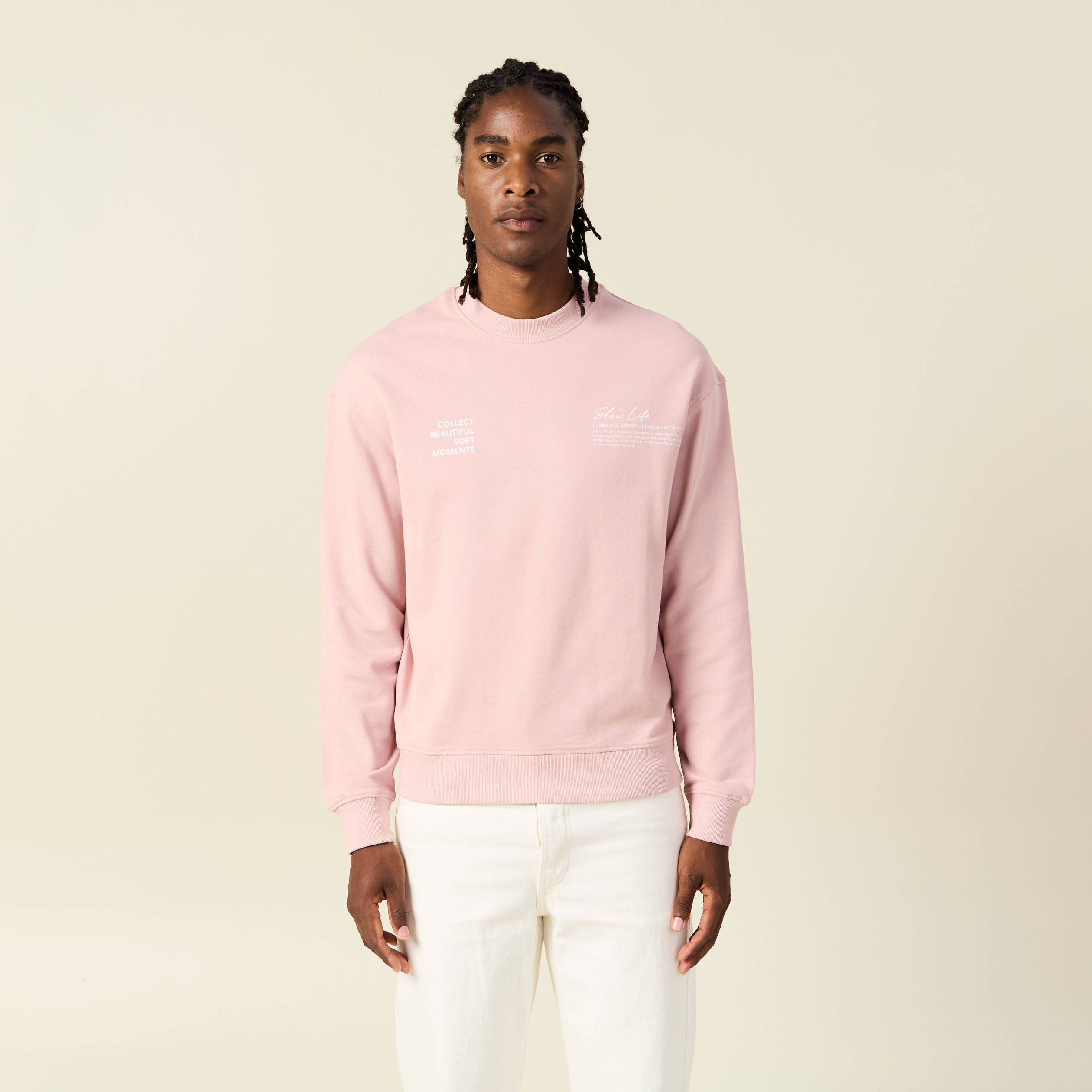 sweat manches longues rose pastel homme Sweat manches longues rose pastel homme