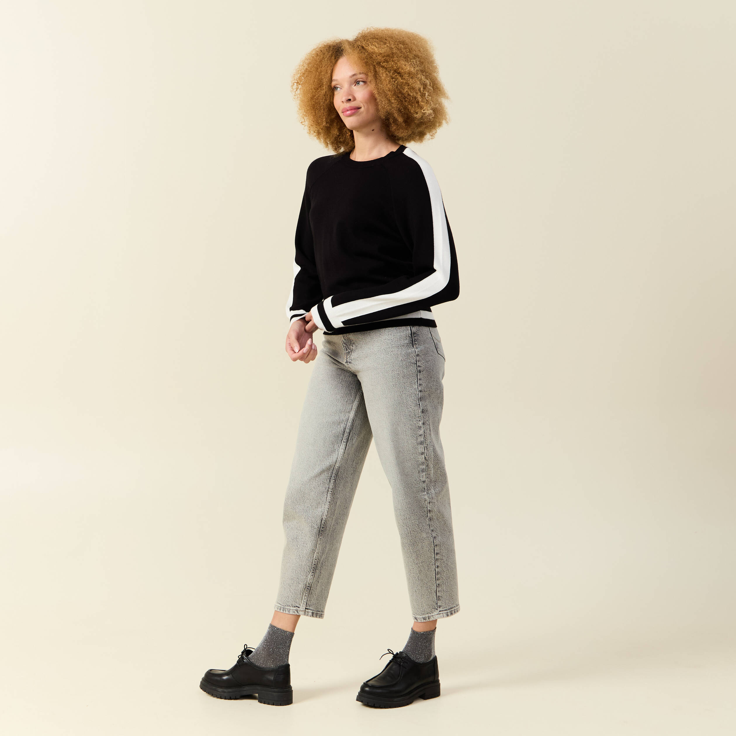 pull col rond manches longues noir femme Pull col rond manches longues noir femme