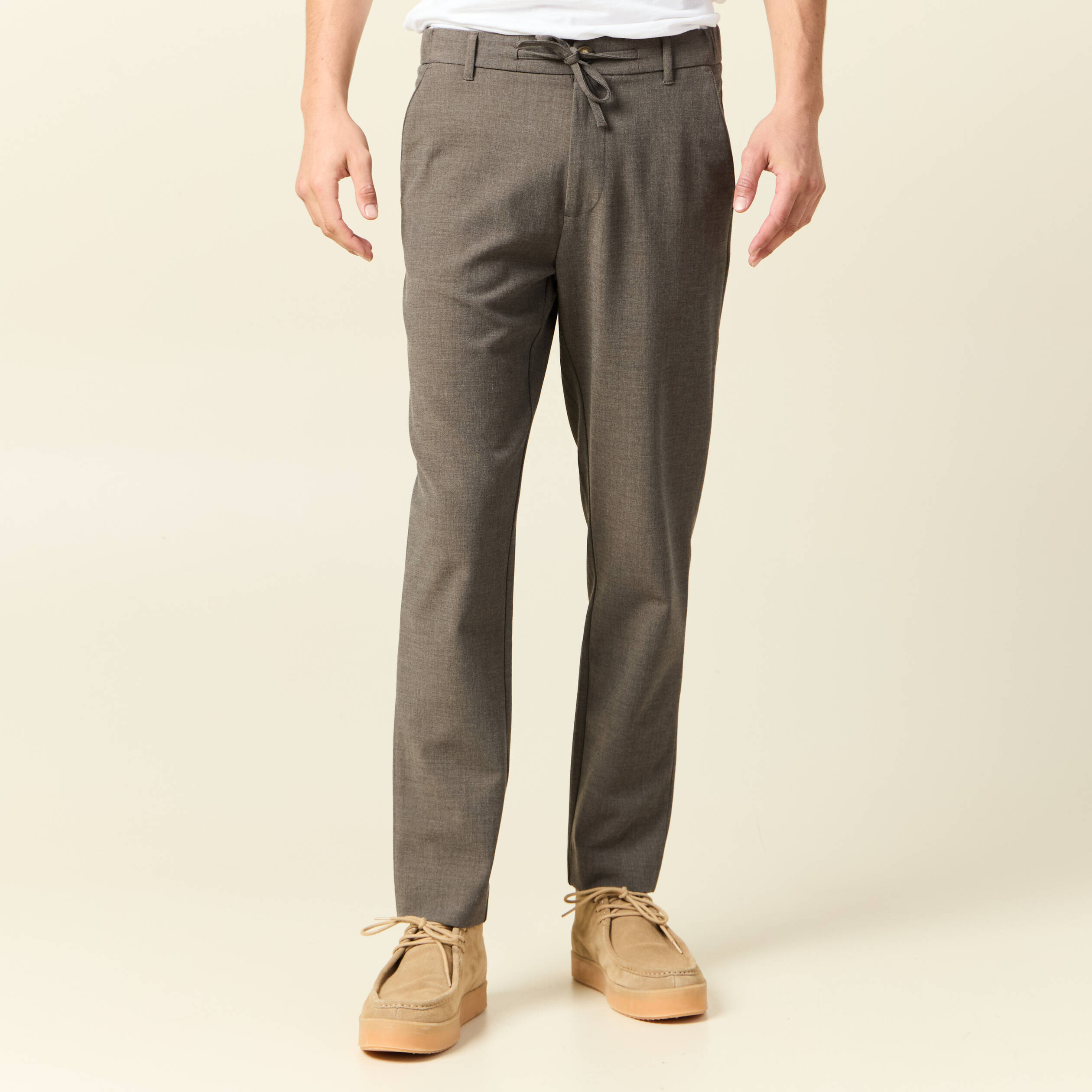 pantalon chino jogger taupe homme Pantalon chino jogger taupe homme