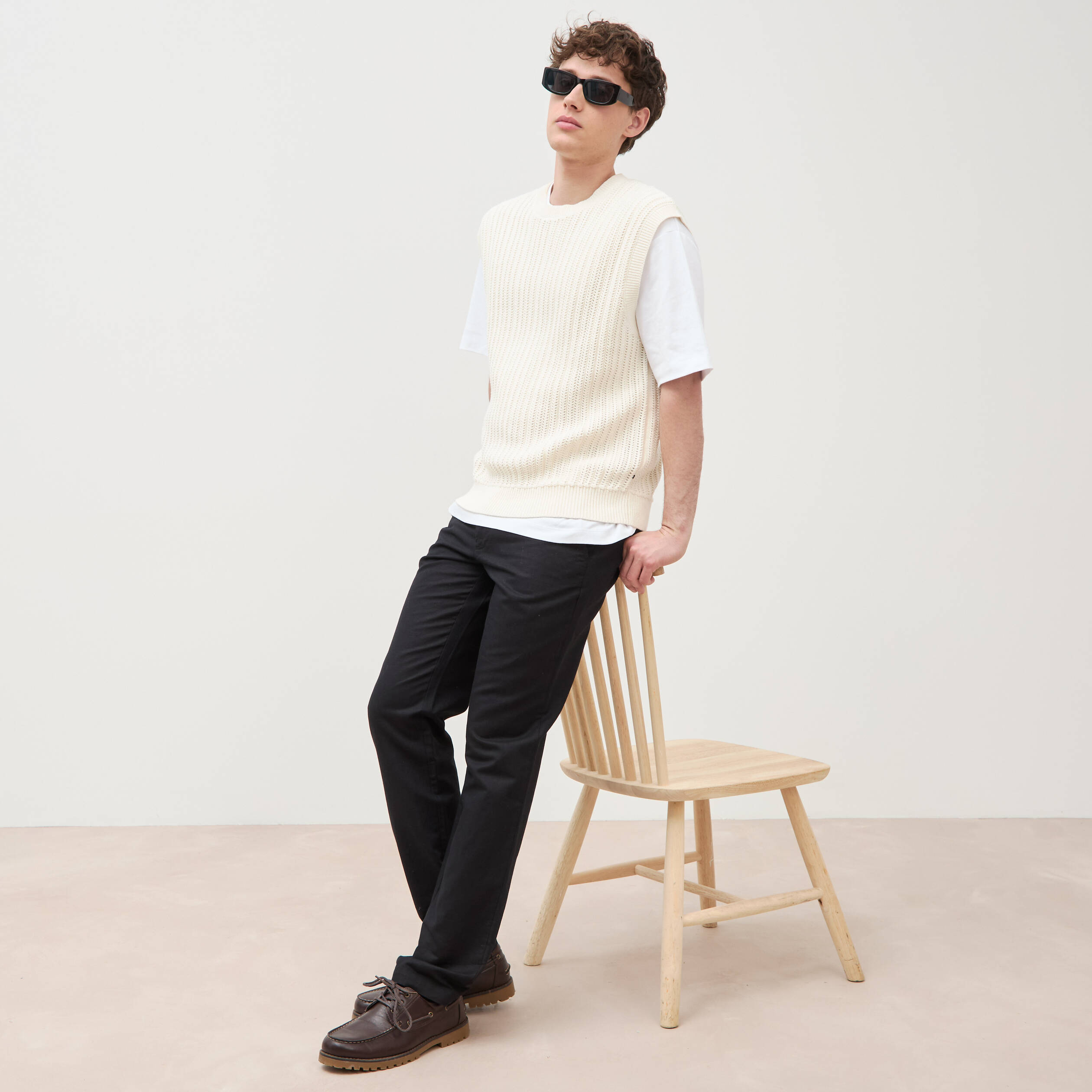 Pantalon chino noir homme