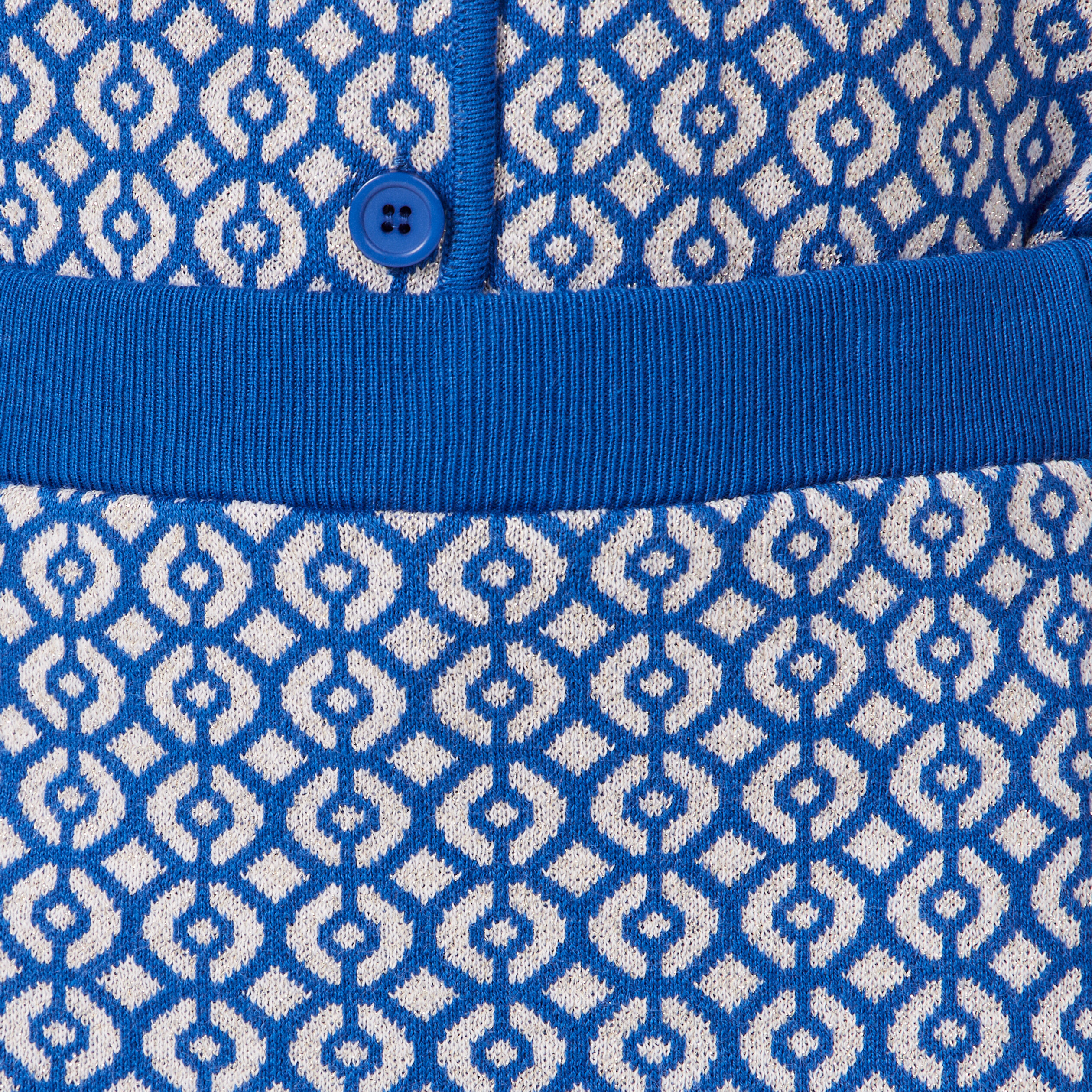 Jupe droite tricot&eacute;e bleu femme