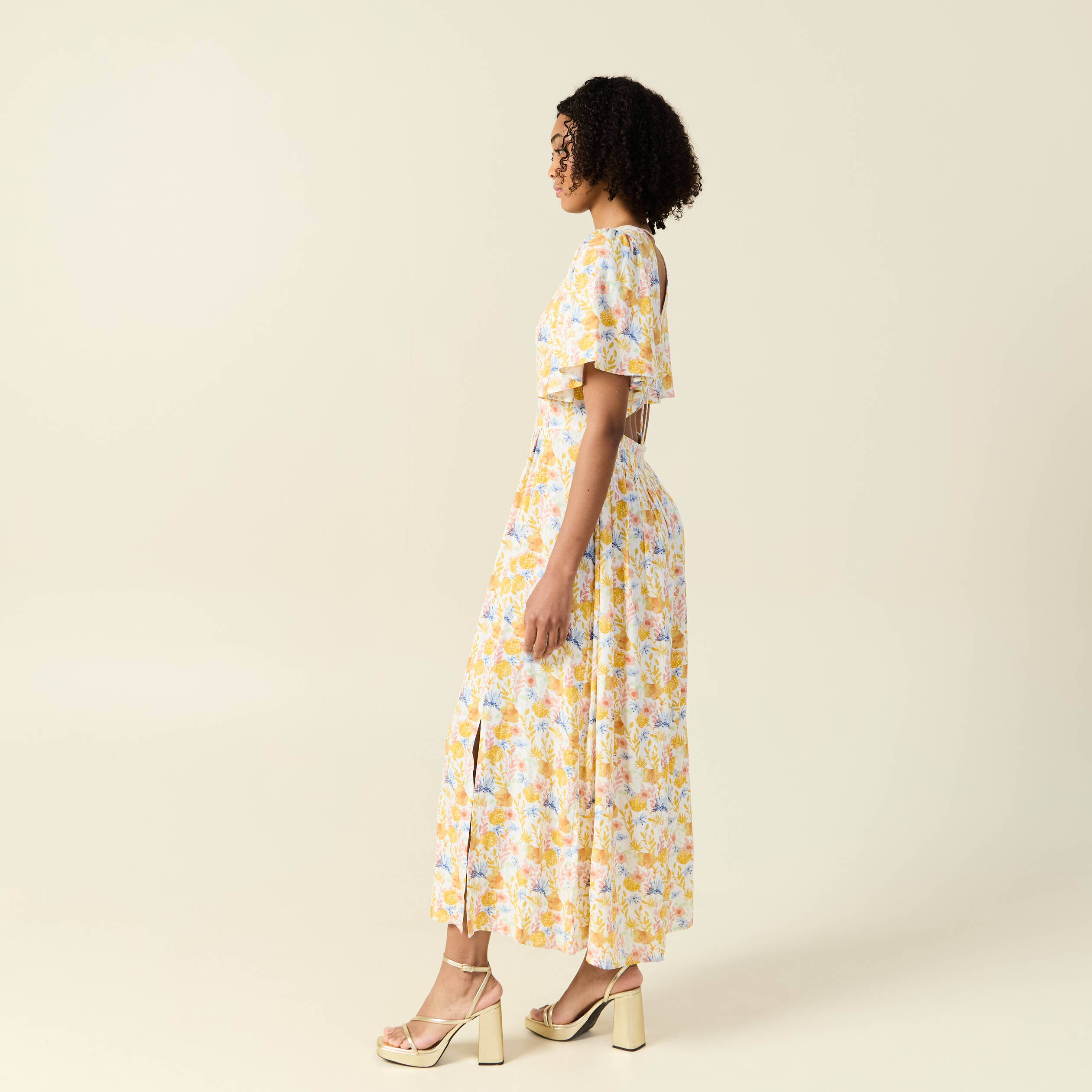 robe longue evasee multicolore femme Robe longue évasée multicolore femme