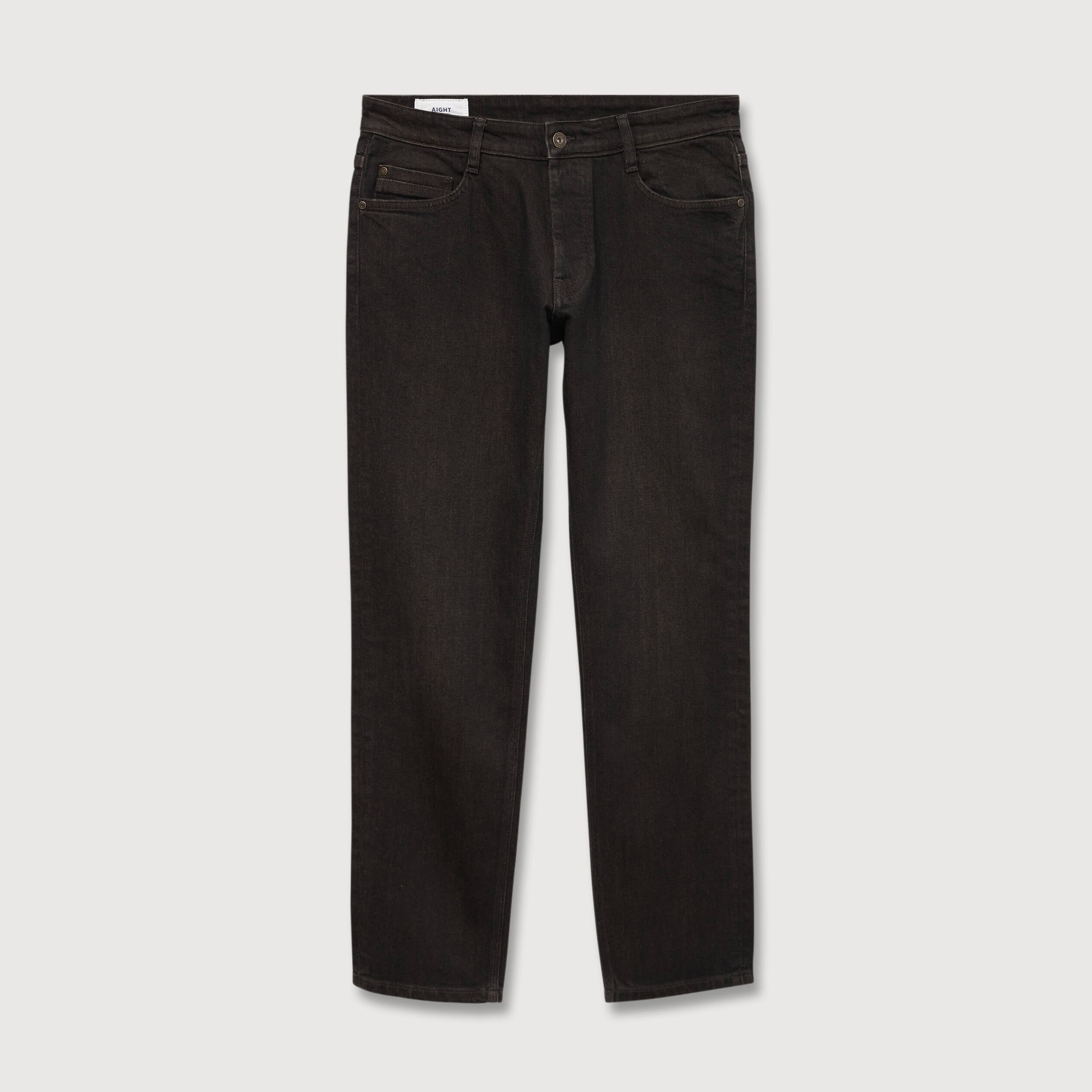 Jeans straight longueur 32 marron homme