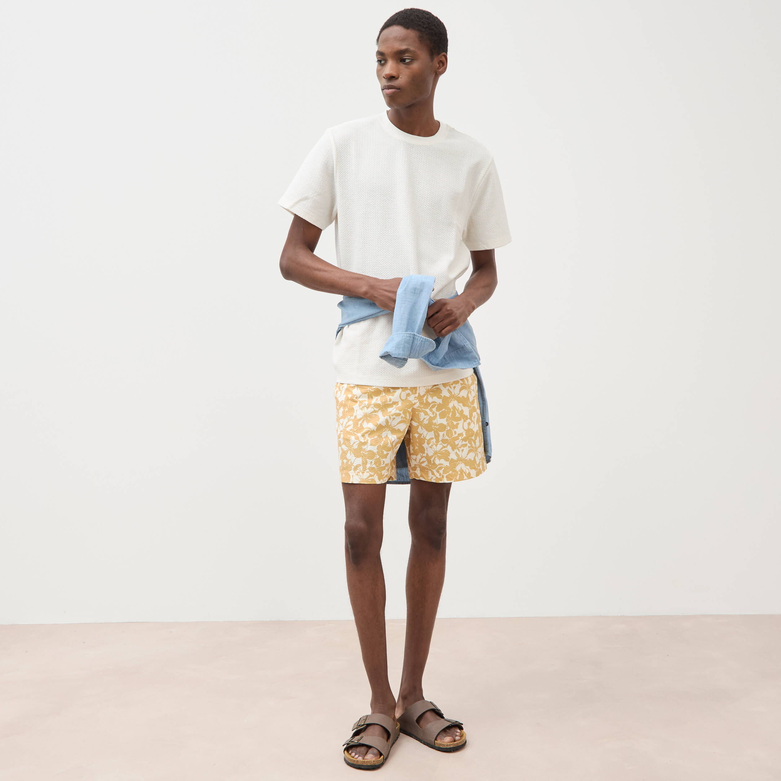 T-shirt manches courtes ecru homme