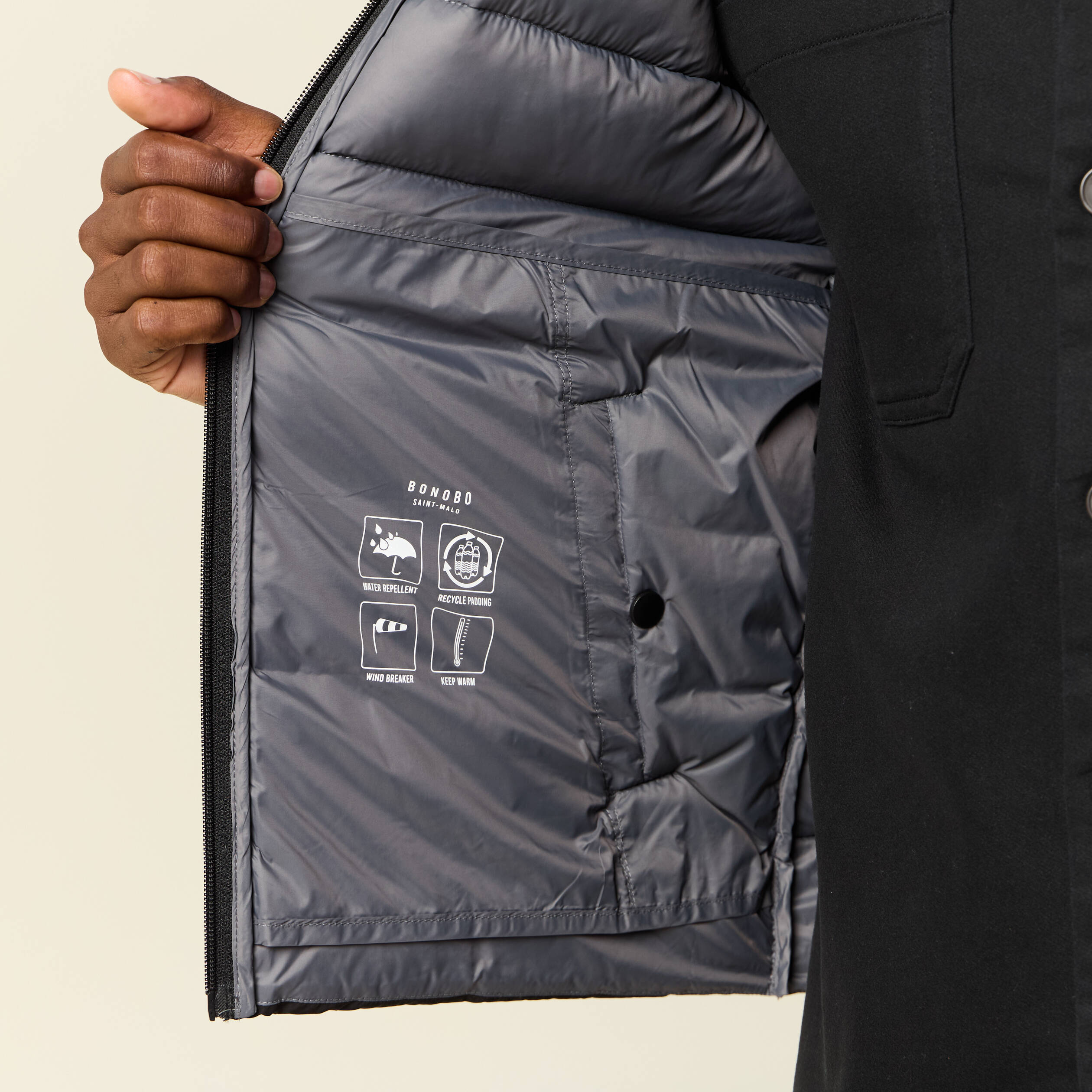 doudoune eco responsable noir homme Doudoune éco-responsable noir homme