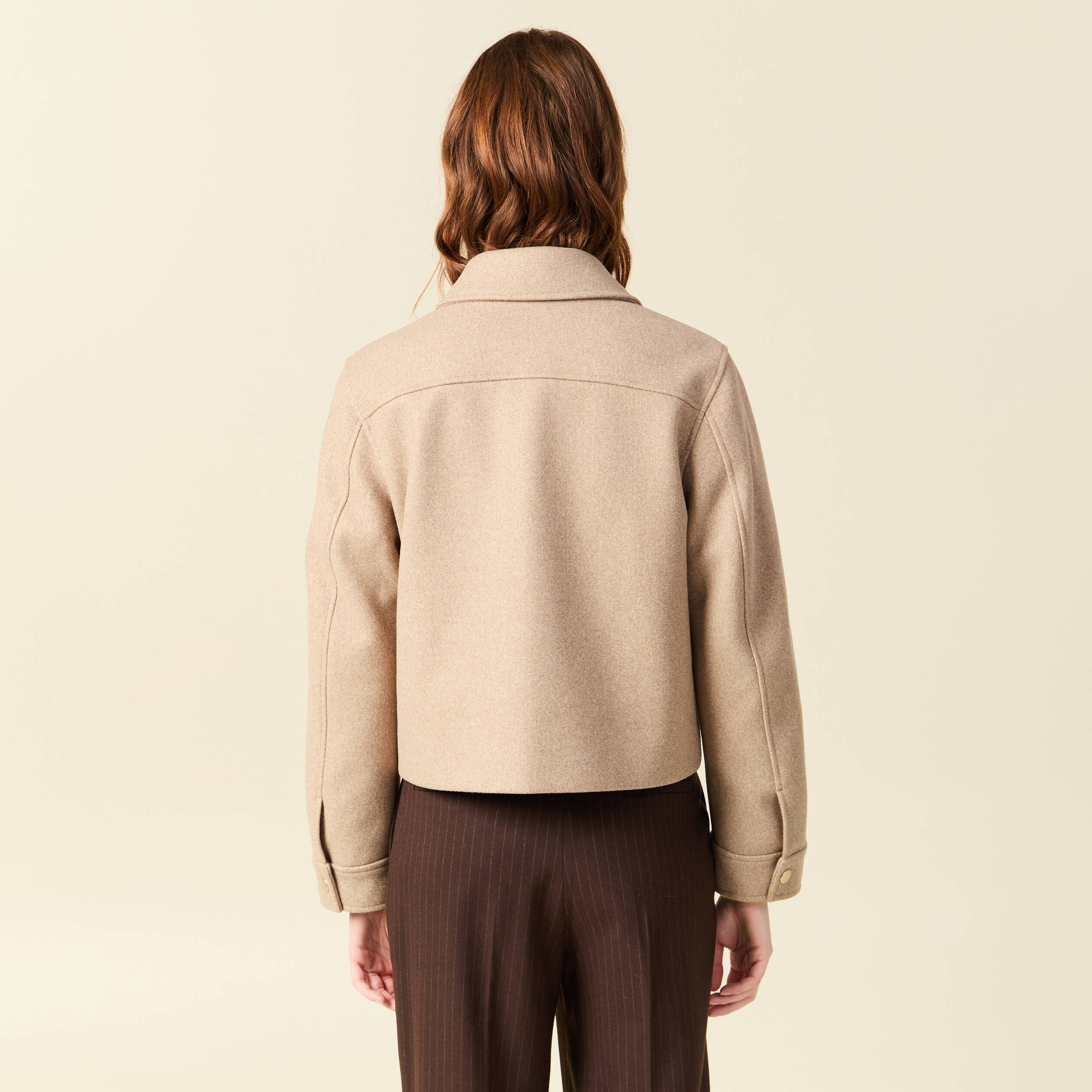 Blouson manches longues doubl&eacute; sable femme