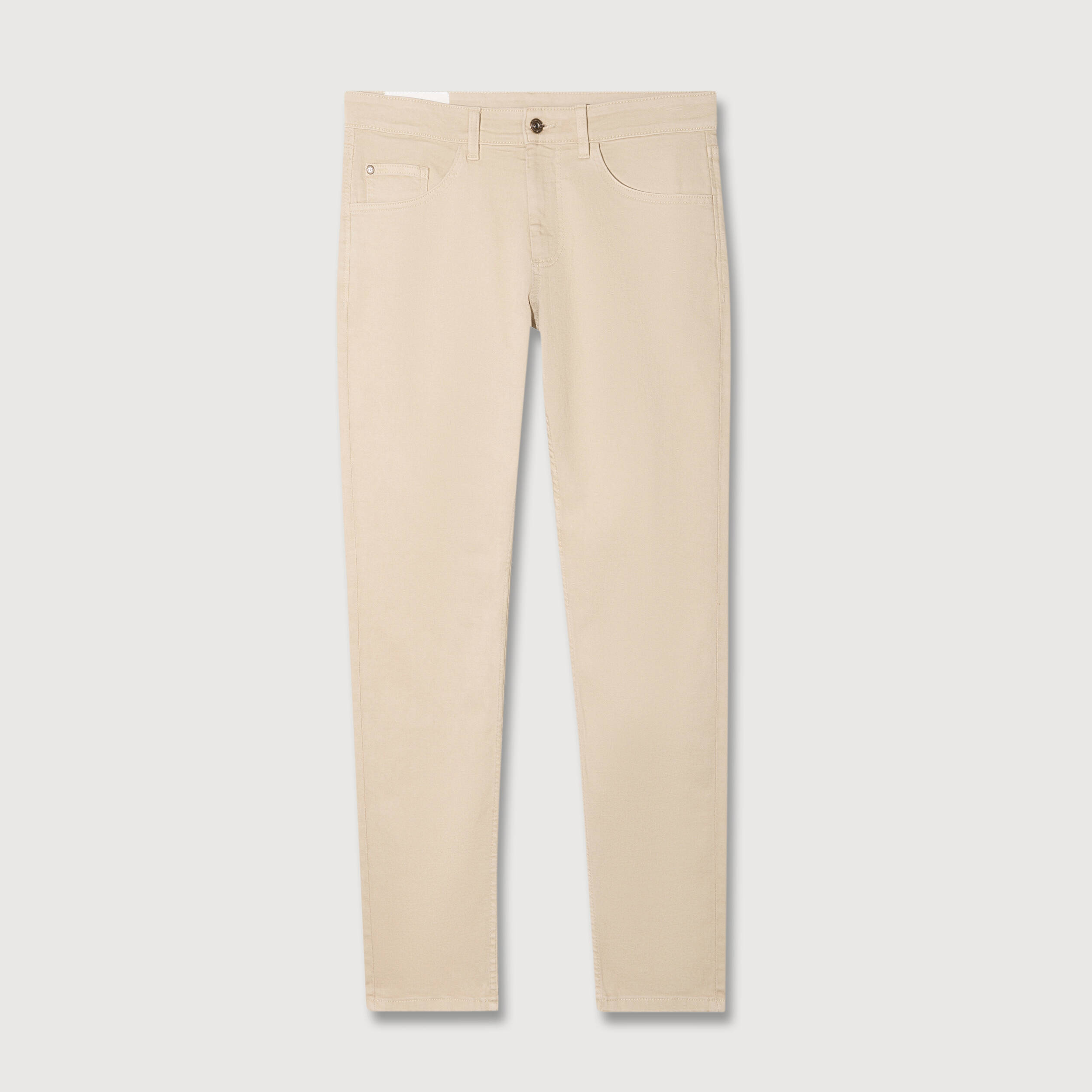 Jeans slim 5 poches denim beige homme