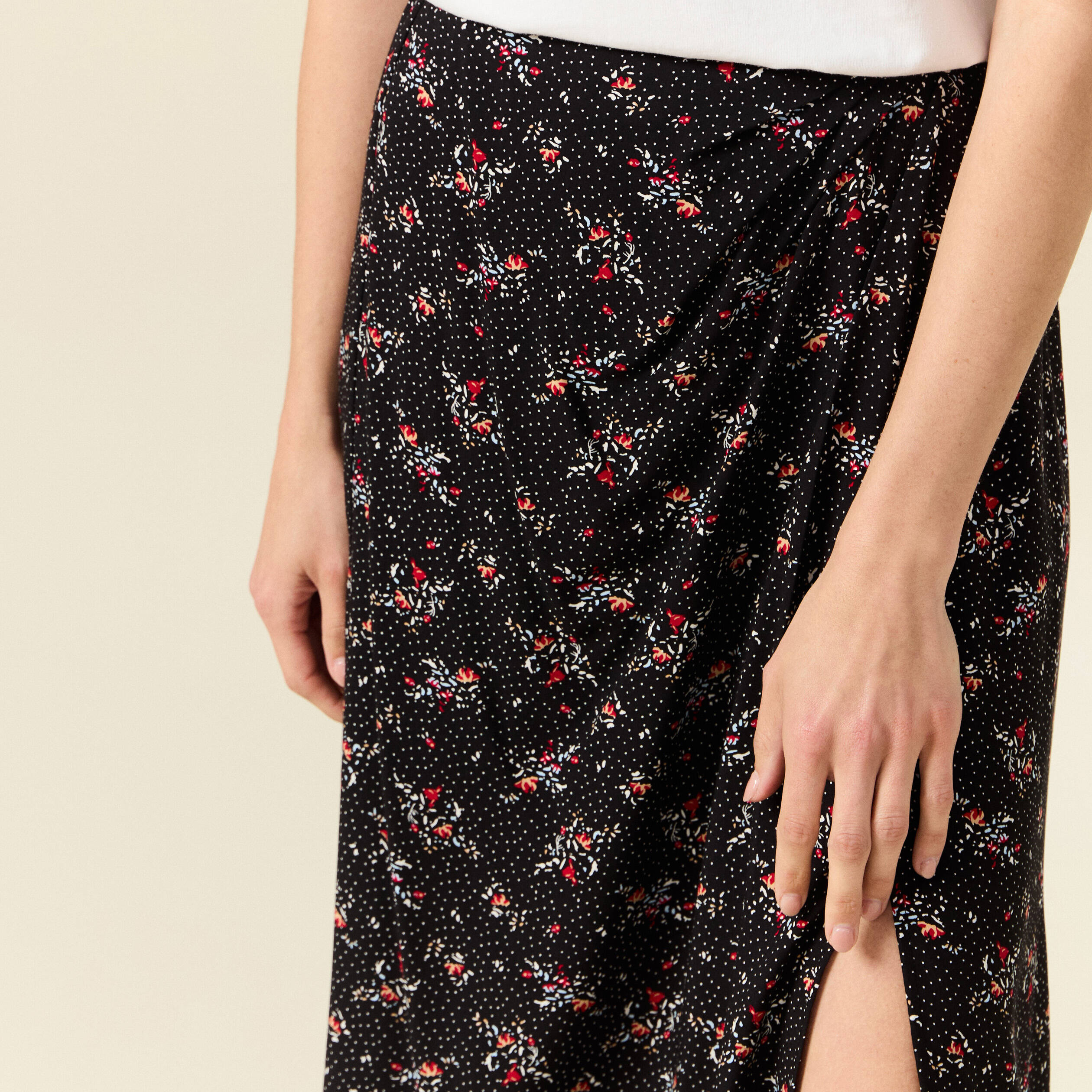 jupe longue evasee noir femme Jupe longue évasée noir femme