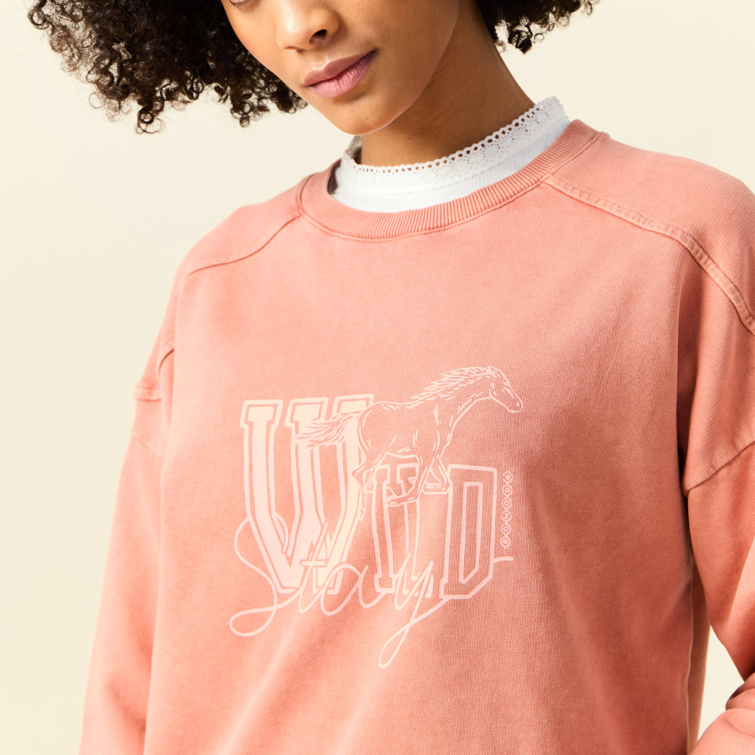 sweat manches longues rose femme Sweat manches longues rose femme