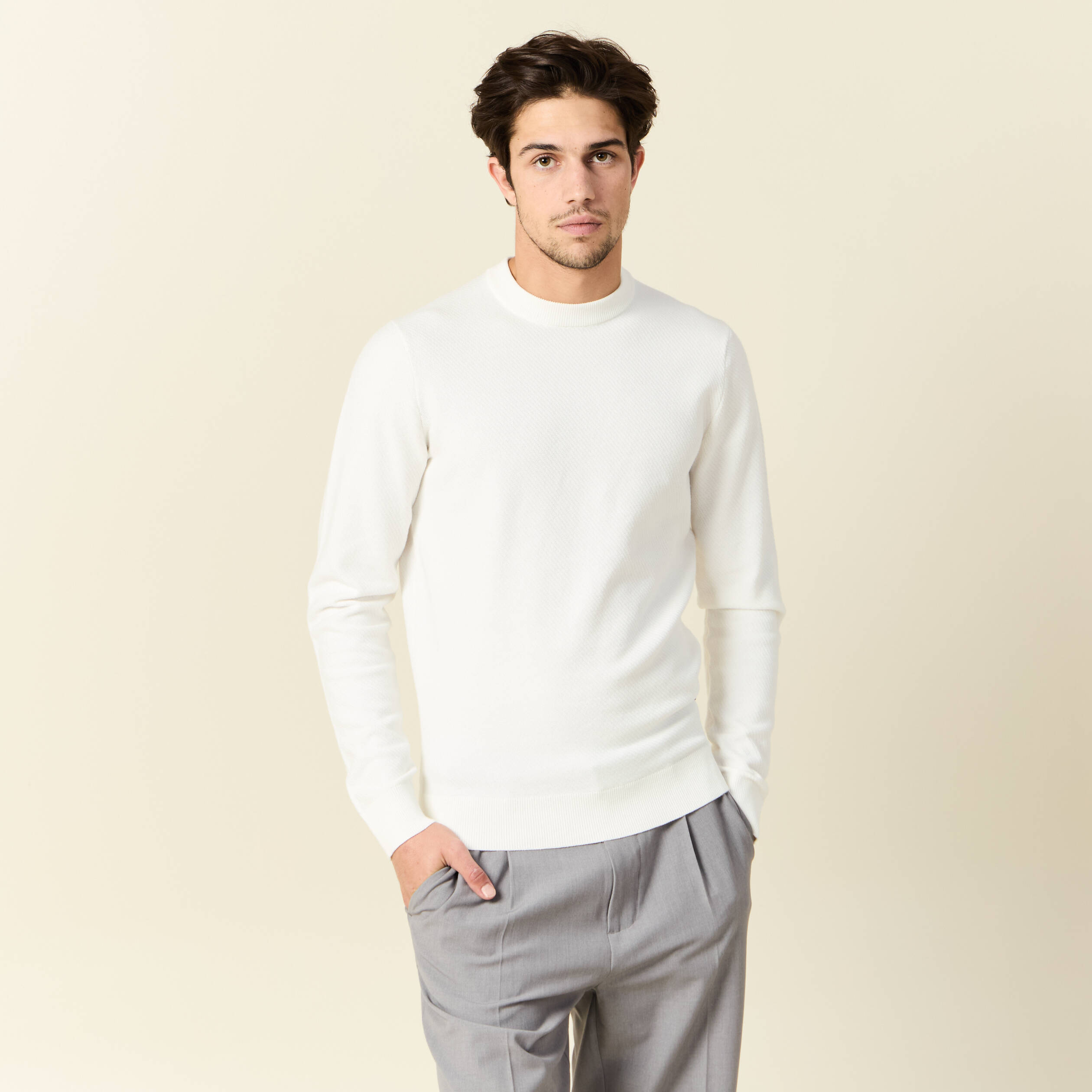 pull manches longues ecru homme Pull manches longues ecru homme