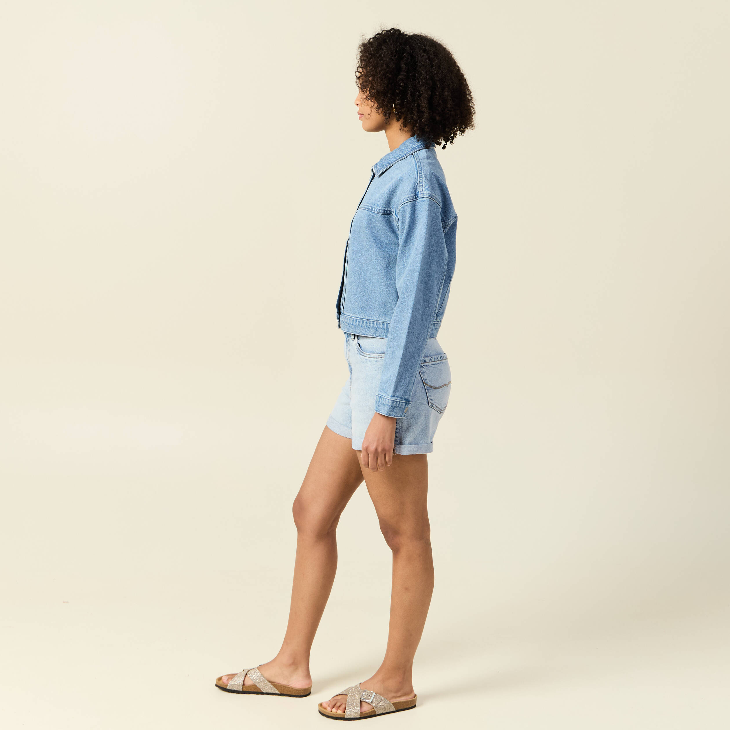 blouson boutonne en jean denim used femme Blouson boutonné en jean denim used femme