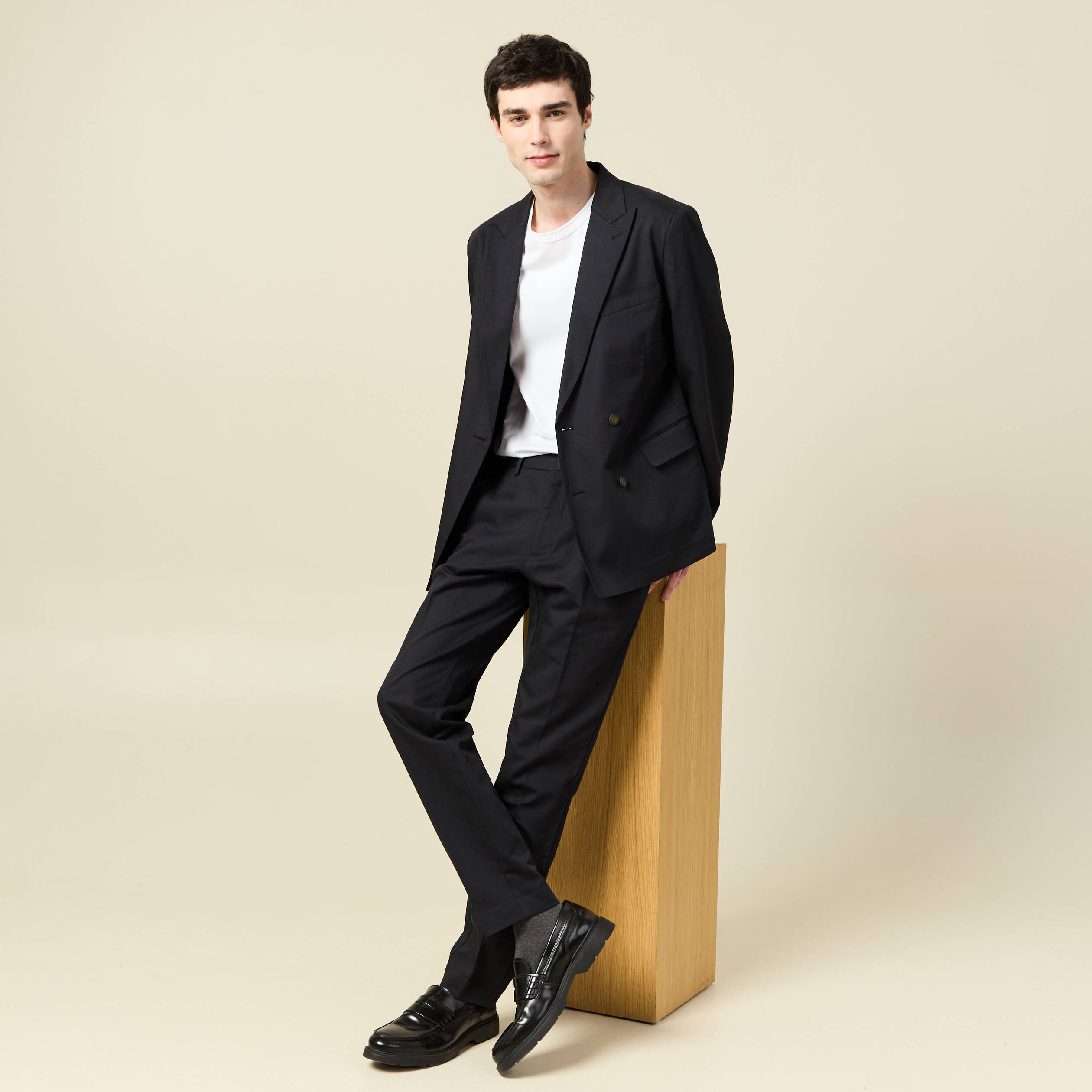 Pantalon chino noir homme